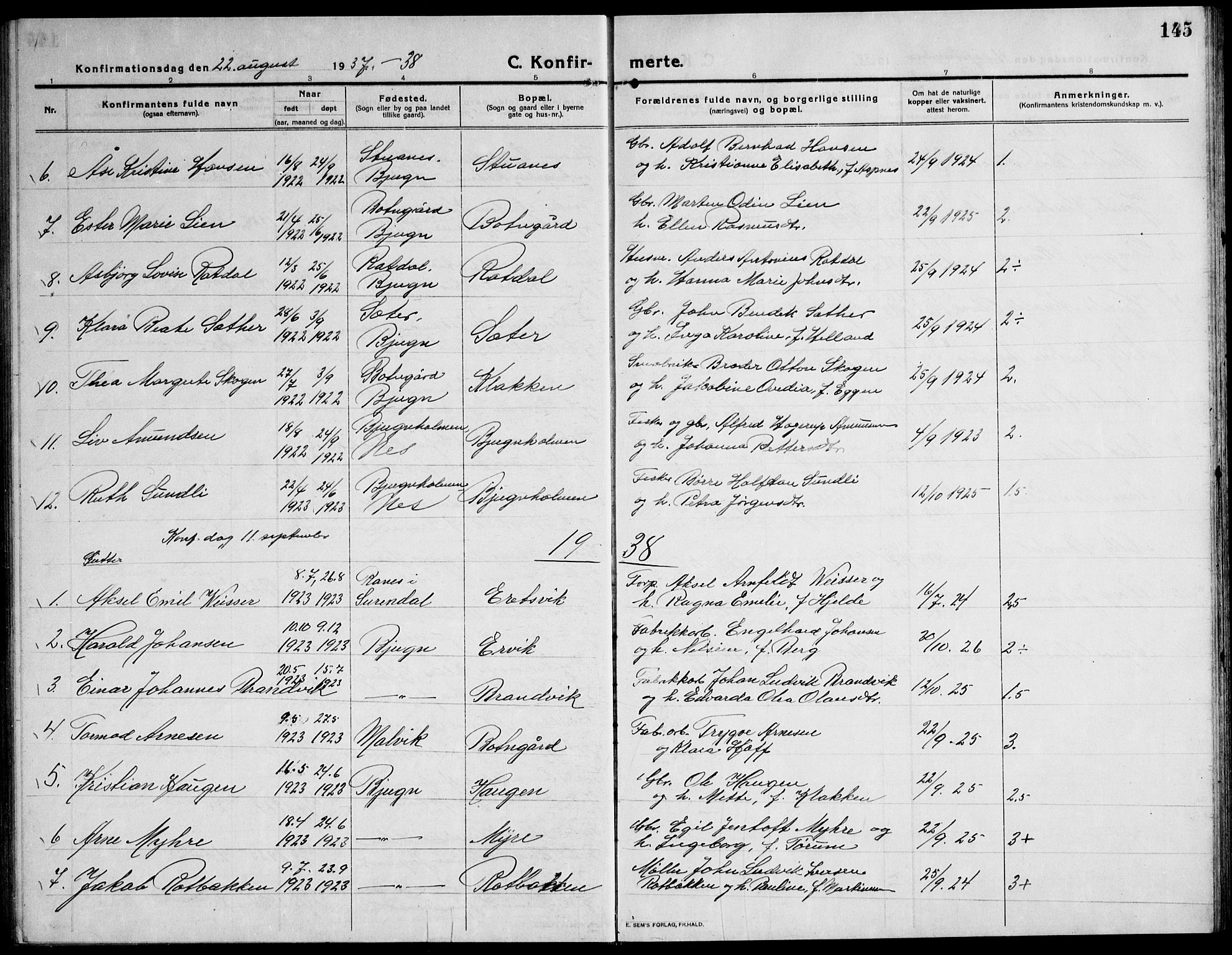 Ministerialprotokoller, klokkerbøker og fødselsregistre - Sør-Trøndelag, AV/SAT-A-1456/651/L0648: Klokkerbok nr. 651C02, 1915-1945, s. 145