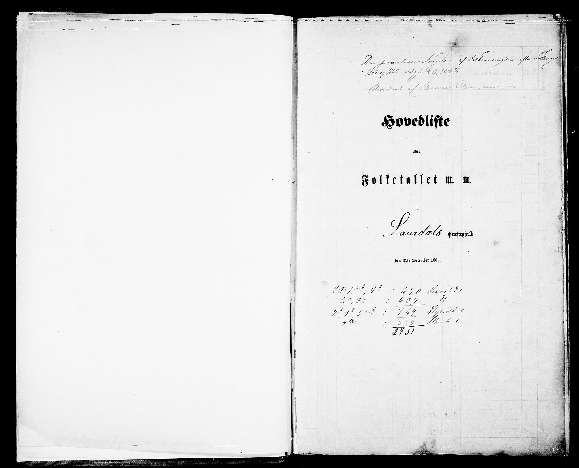 RA, Folketelling 1865 for 0728P Lardal prestegjeld, 1865, s. 5