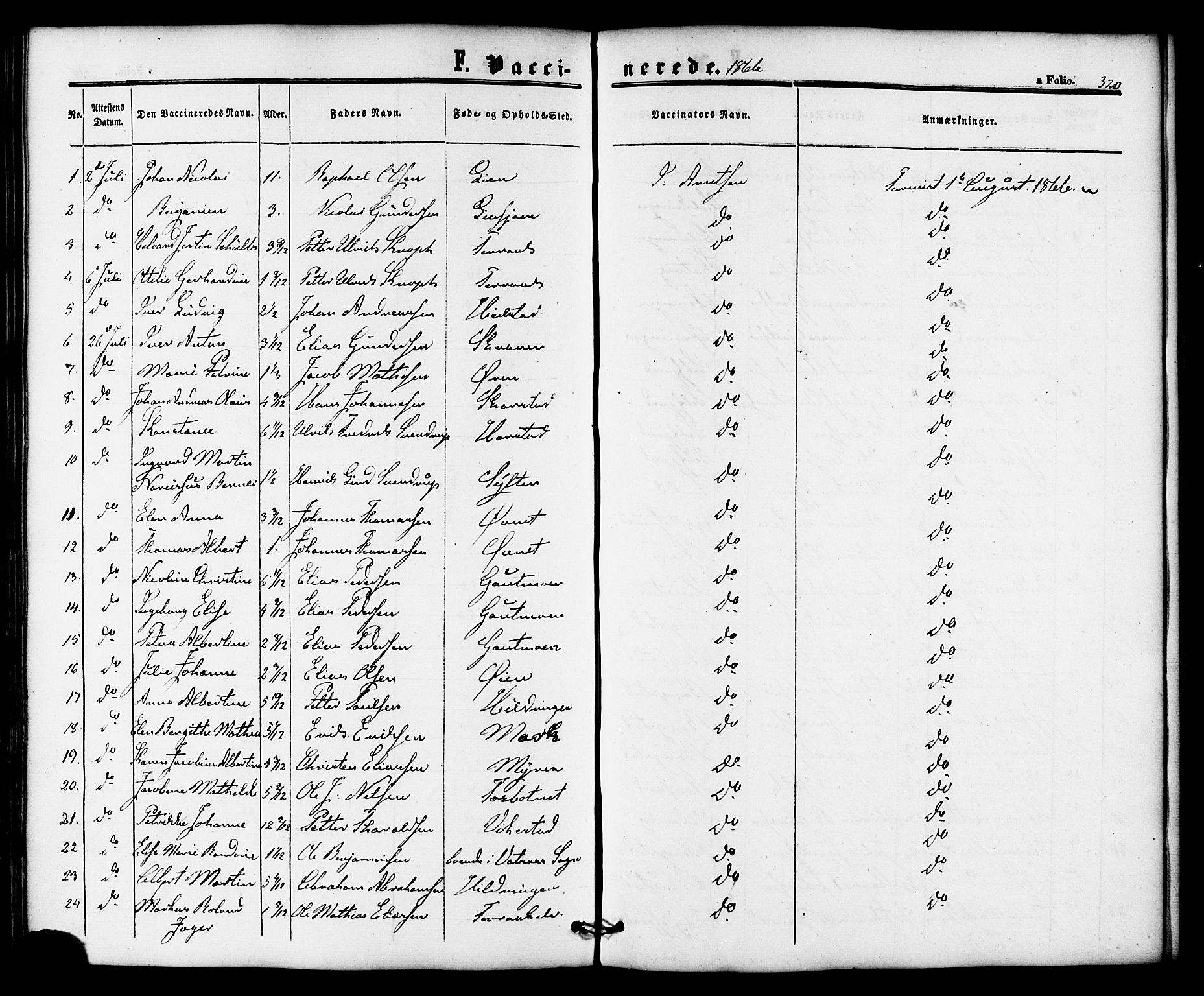 Ministerialprotokoller, klokkerbøker og fødselsregistre - Nordland, SAT/A-1459/810/L0146: Ministerialbok nr. 810A08 /1, 1862-1874, s. 320