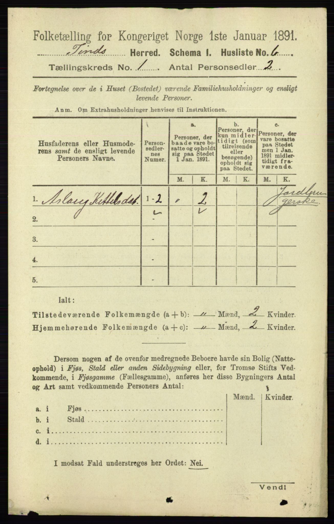 RA, Folketelling 1891 for 0826 Tinn herred, 1891, s. 42