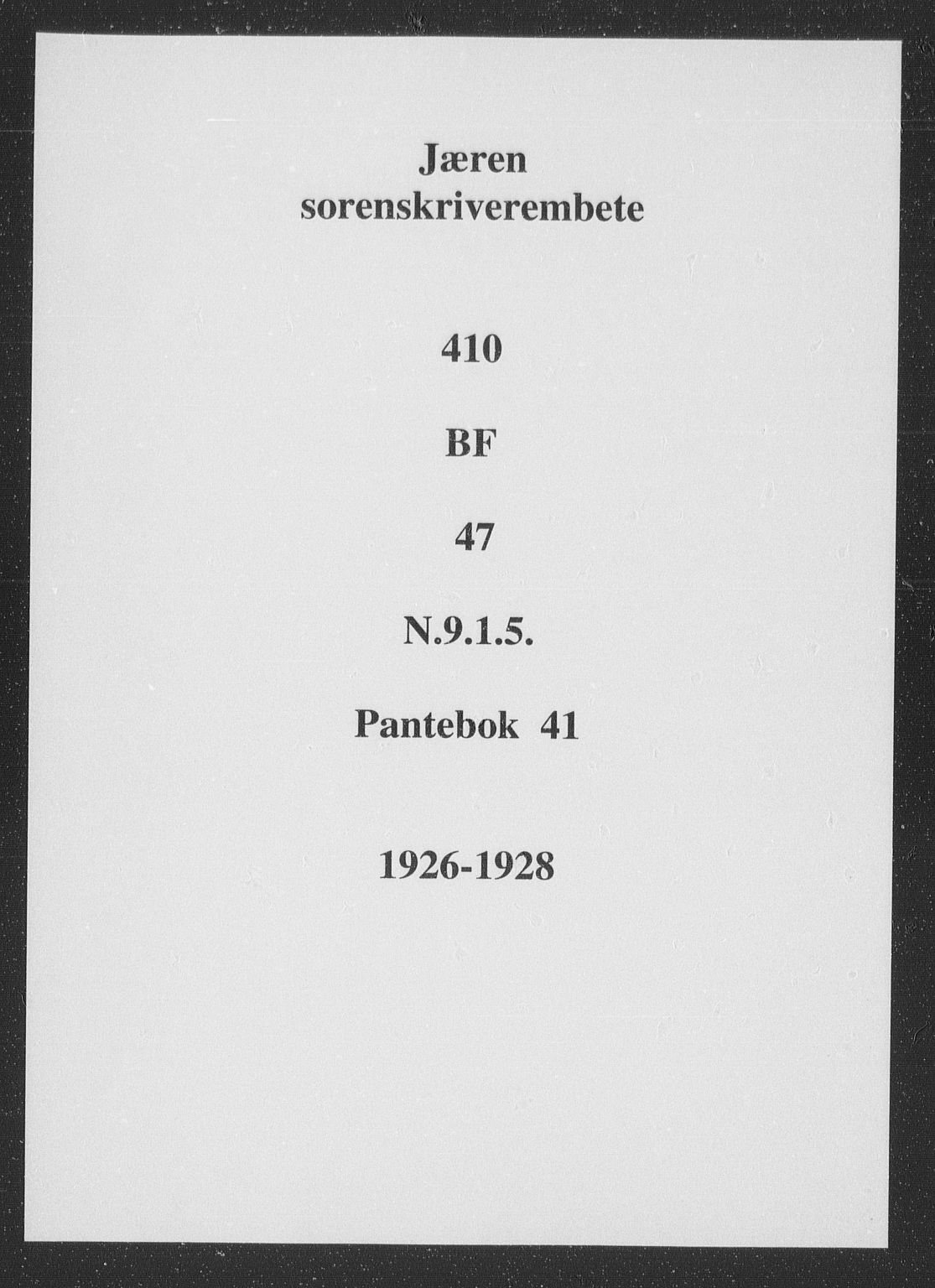 Jæren sorenskriveri, SAST/A-100310/01/4/41/41BF/L0047: Pantebok nr. 41, 1926-1928