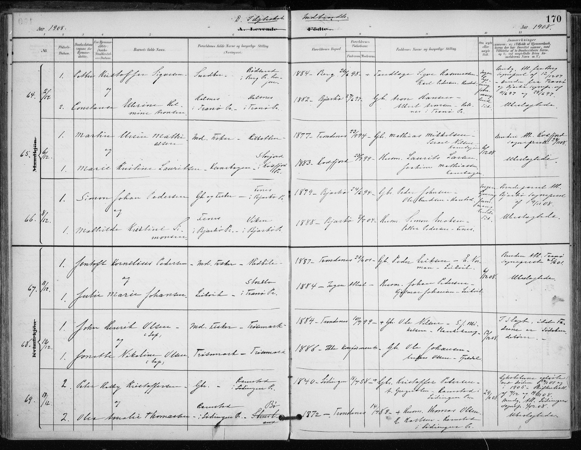 Trondenes sokneprestkontor, AV/SATØ-S-1319/H/Ha/L0017kirke: Ministerialbok nr. 17, 1899-1908, s. 170