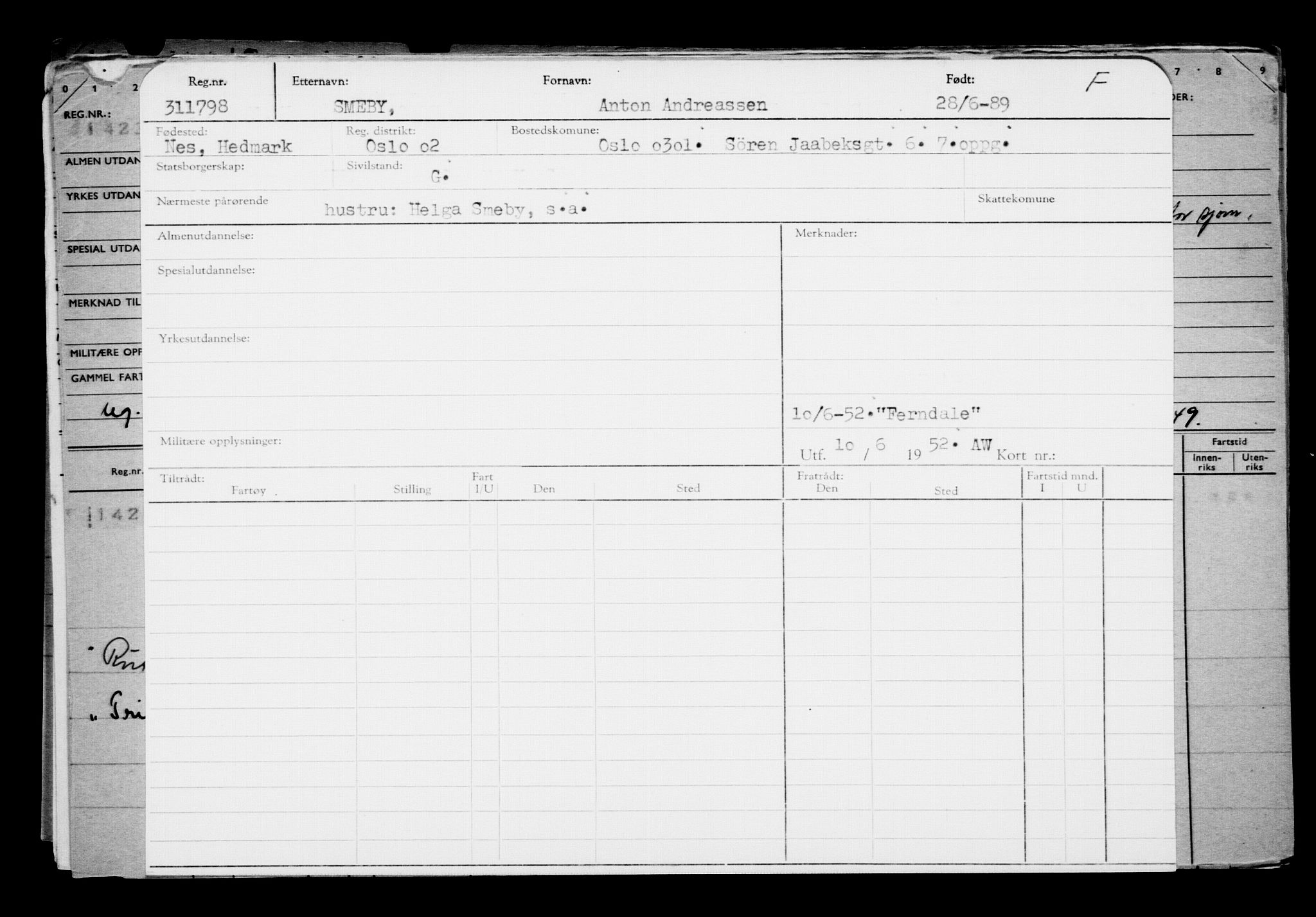 Direktoratet for sjømenn, AV/RA-S-3545/G/Gb/L0006: Hovedkort, 1889, s. 309