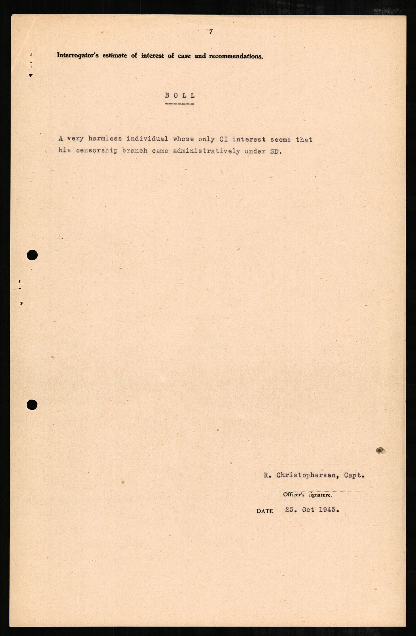 Forsvaret, Forsvarets overkommando II, RA/RAFA-3915/D/Db/L0003: CI Questionaires. Tyske okkupasjonsstyrker i Norge. Tyskere., 1945-1946, s. 550