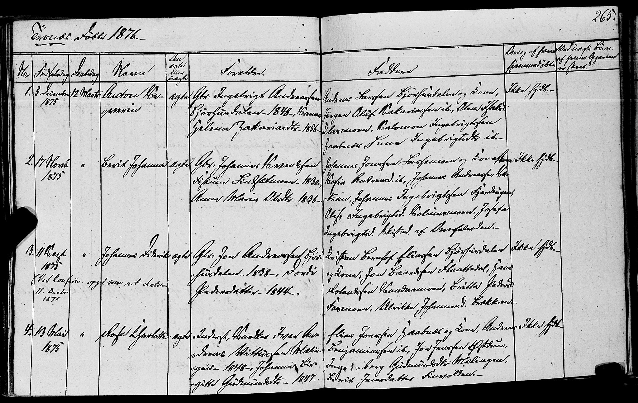 Ministerialprotokoller, klokkerbøker og fødselsregistre - Nord-Trøndelag, AV/SAT-A-1458/762/L0538: Ministerialbok nr. 762A02 /2, 1833-1879, s. 265
