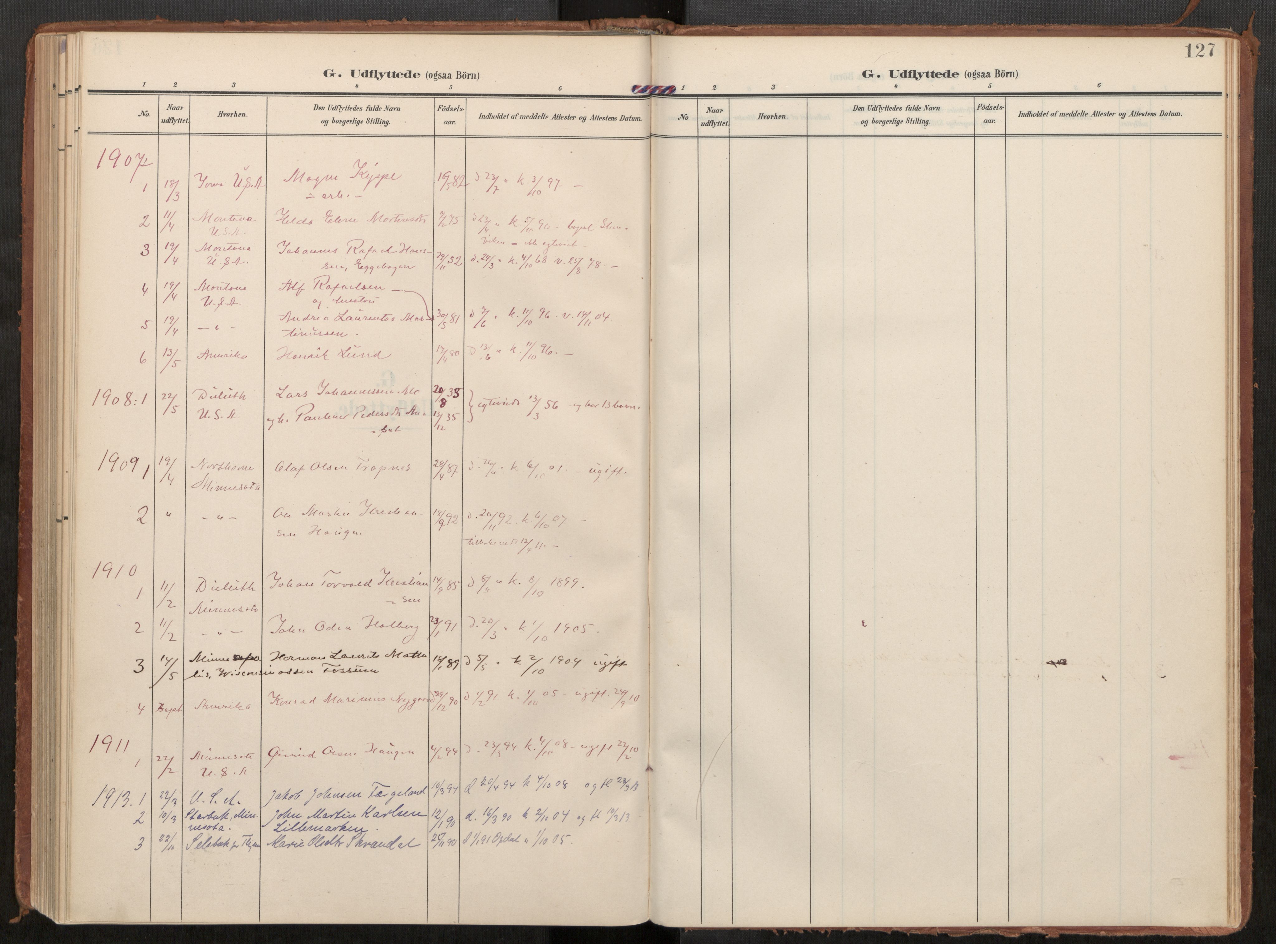 Steinkjer sokneprestkontor, AV/SAT-A-1541/01/H/Ha/Haa/L0002: Ministerialbok nr. 2, 1907-1917, s. 127