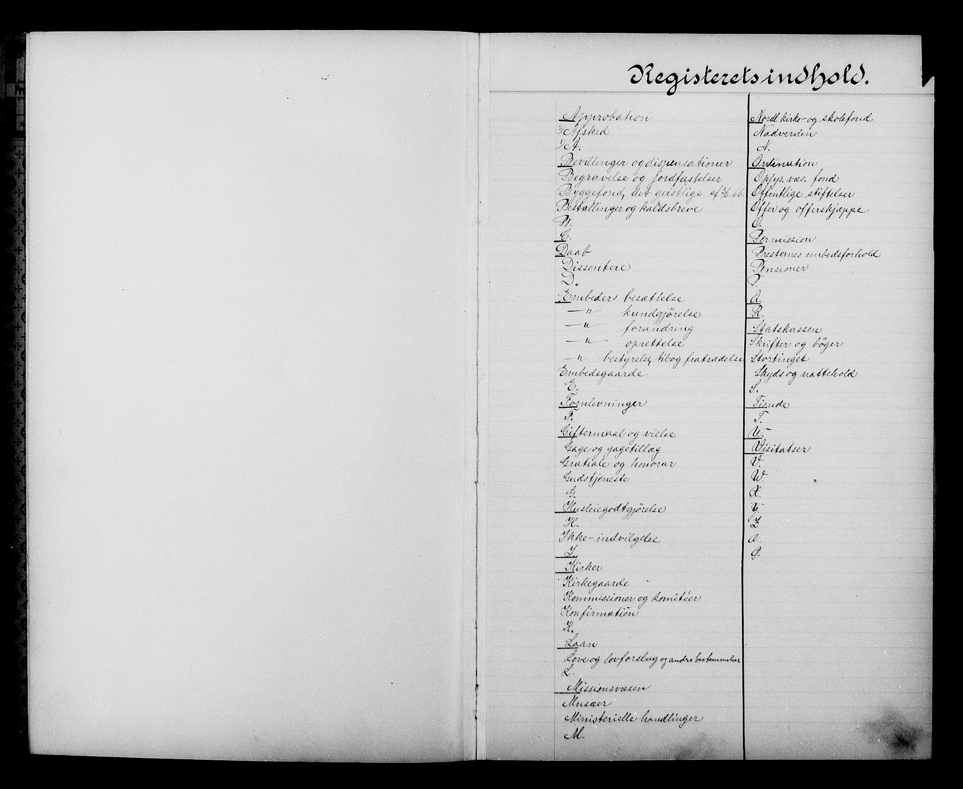 Kirke- og undervisningsdepartementet, Kontoret  for kirke og geistlighet A, AV/RA-S-1007/A/Aa/L0285: Register, 1904