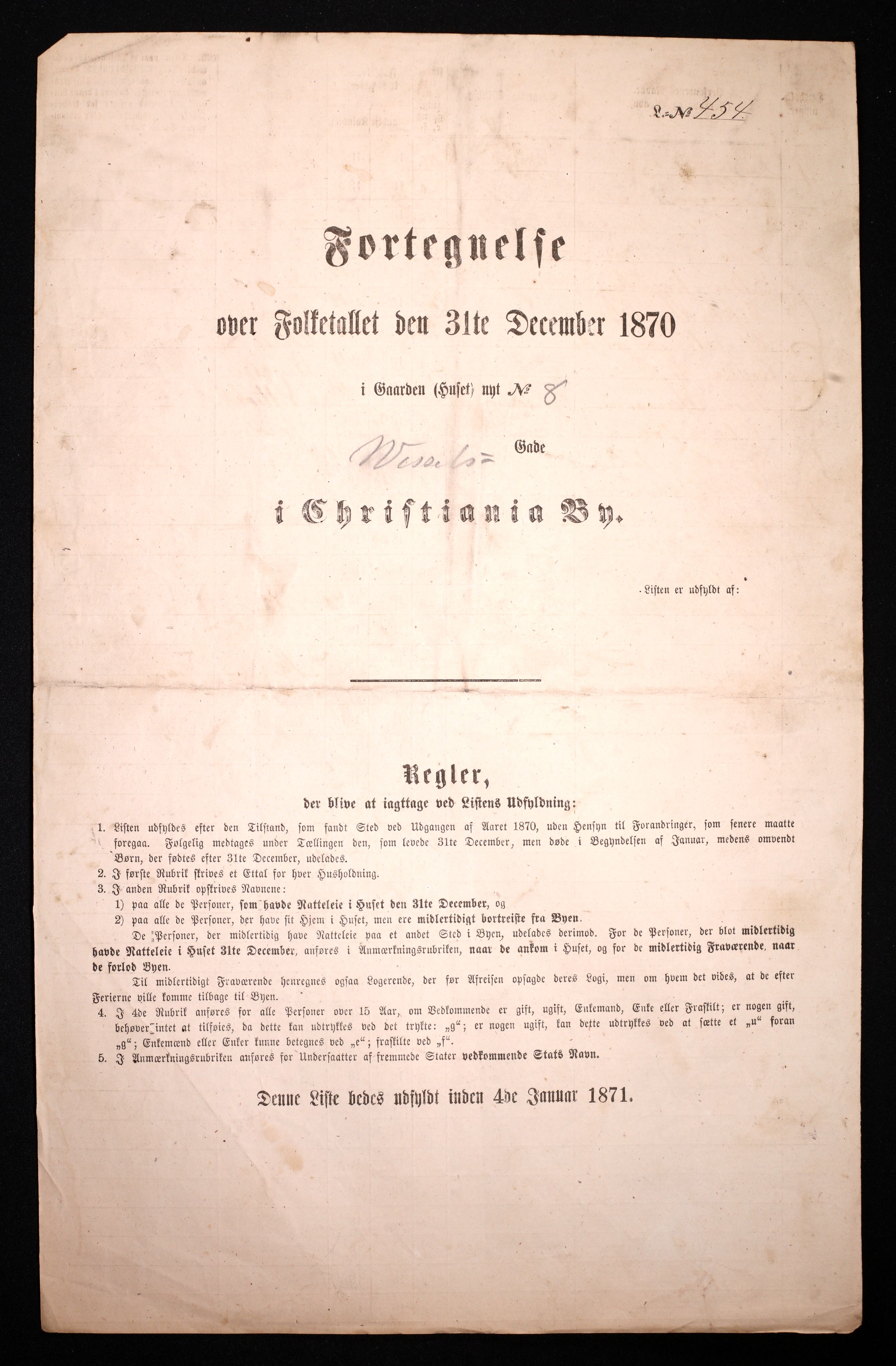 RA, Folketelling 1870 for 0301 Kristiania kjøpstad, 1870, s. 4646