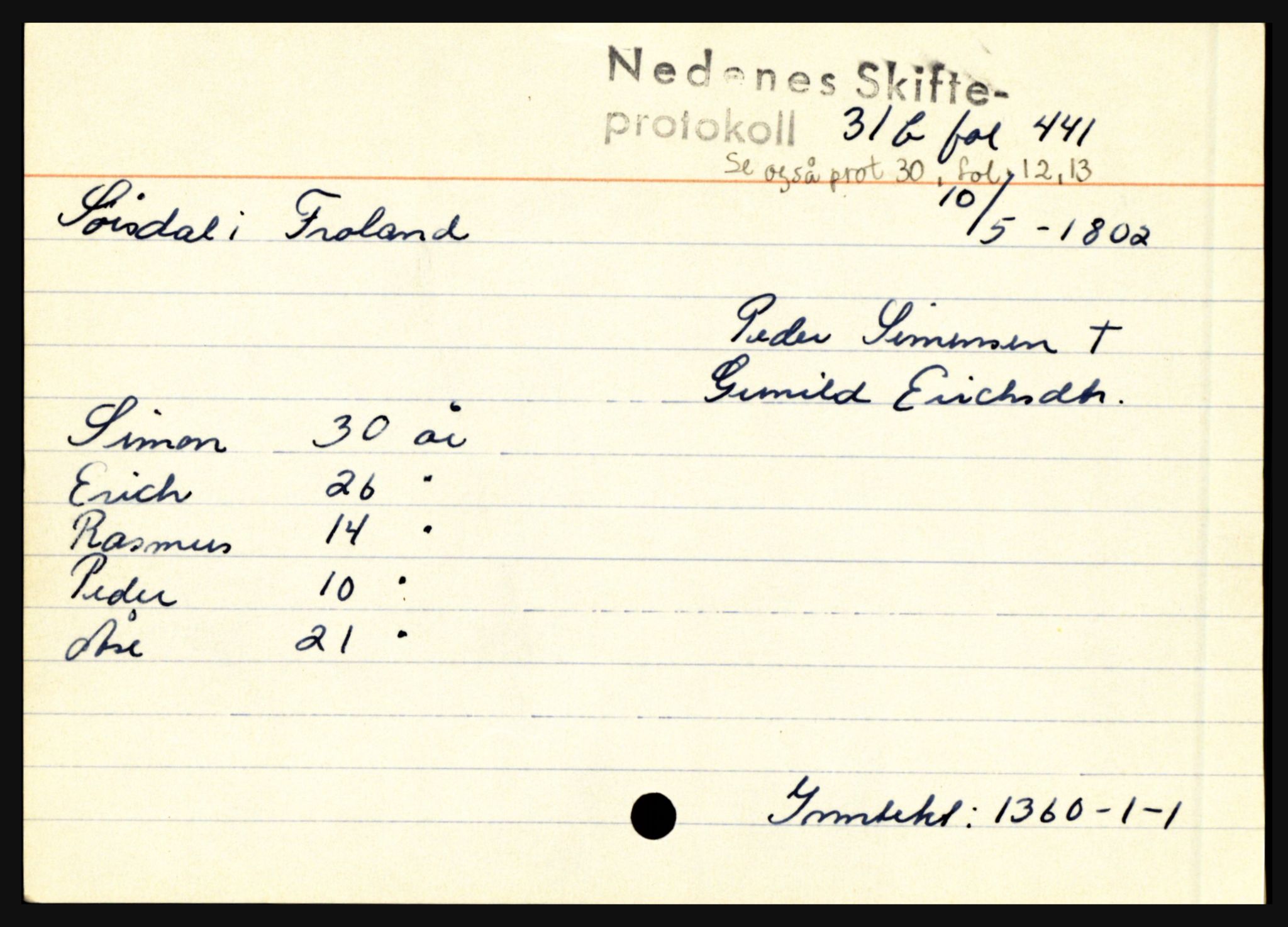 Nedenes sorenskriveri før 1824, AV/SAK-1221-0007/H, s. 29649