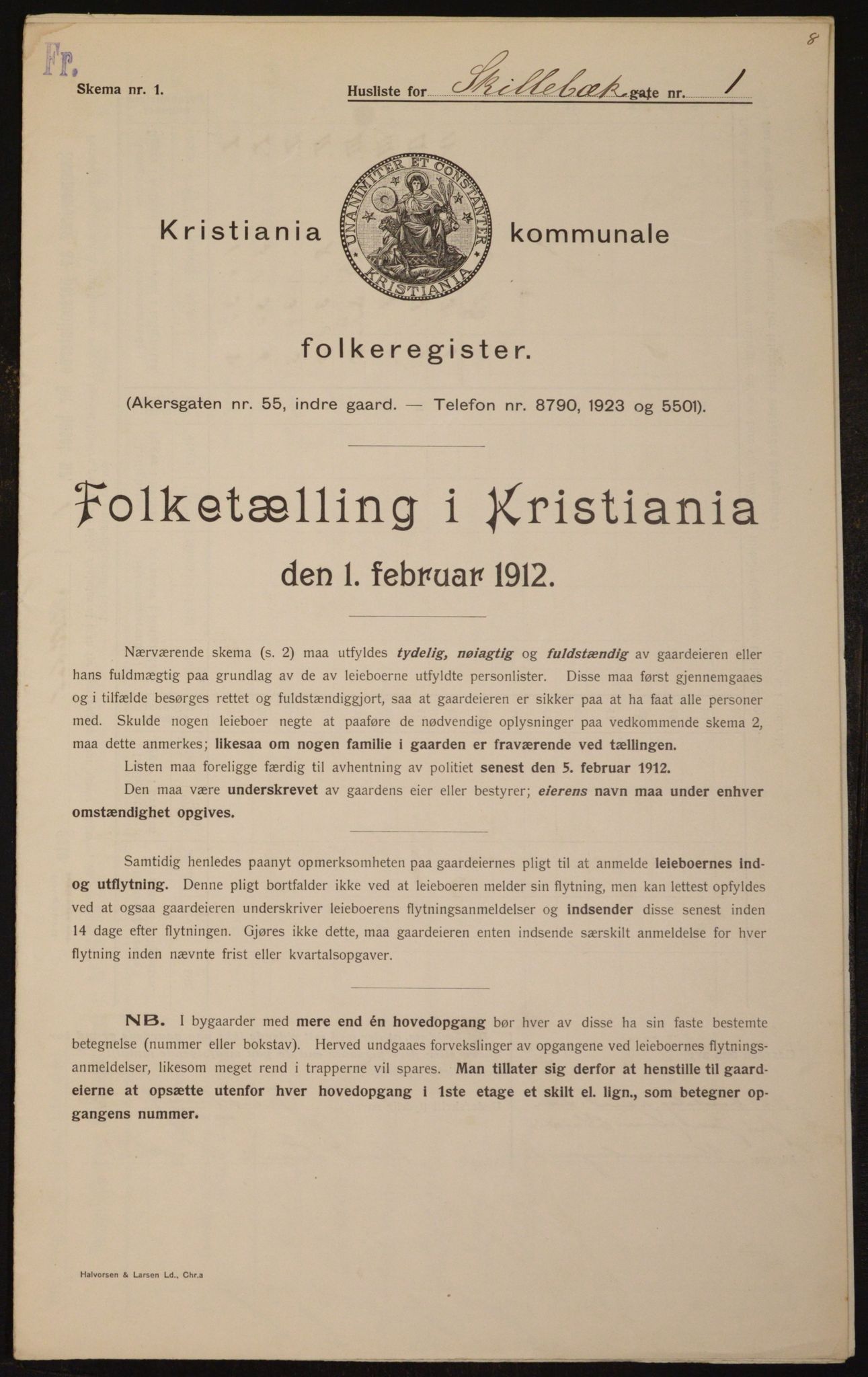 OBA, Kommunal folketelling 1.2.1912 for Kristiania, 1912, s. 95693