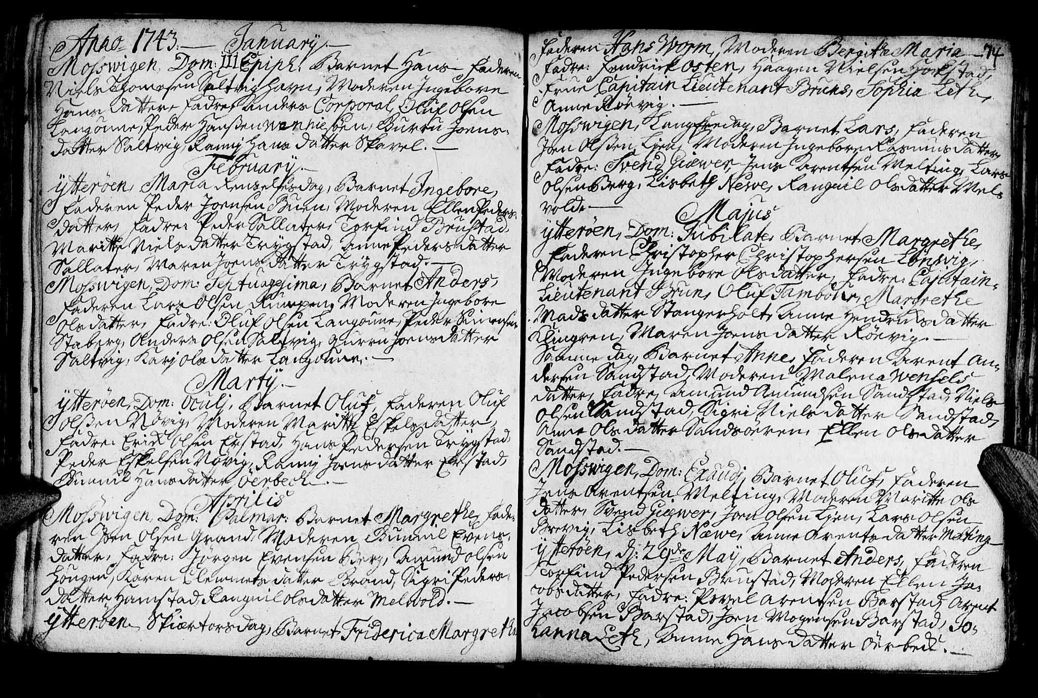 Ministerialprotokoller, klokkerbøker og fødselsregistre - Nord-Trøndelag, AV/SAT-A-1458/722/L0215: Ministerialbok nr. 722A02, 1718-1755, s. 74