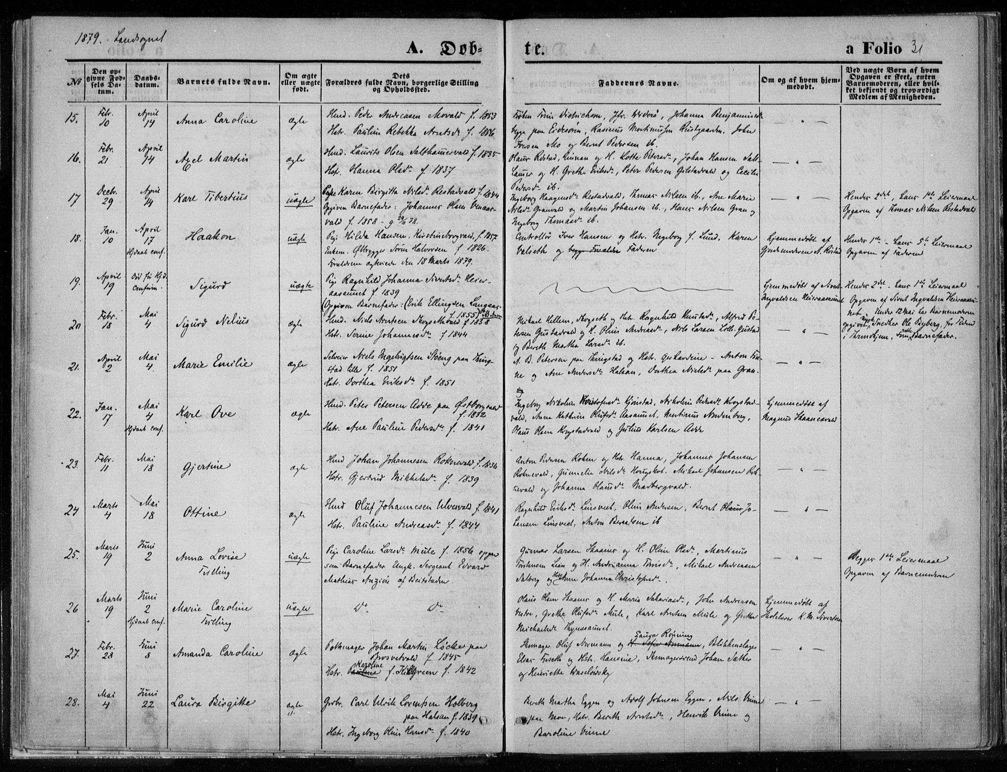 Ministerialprotokoller, klokkerbøker og fødselsregistre - Nord-Trøndelag, SAT/A-1458/720/L0187: Ministerialbok nr. 720A04 /2, 1875-1879, s. 31