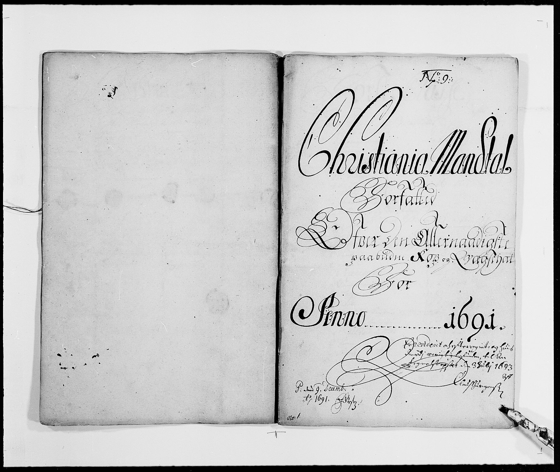 Rentekammeret inntil 1814, Reviderte regnskaper, Byregnskaper, RA/EA-4066/R/Re/L0060: [E5] Kontribusjonsregnskap (med Bragernes), 1685-1693, s. 342