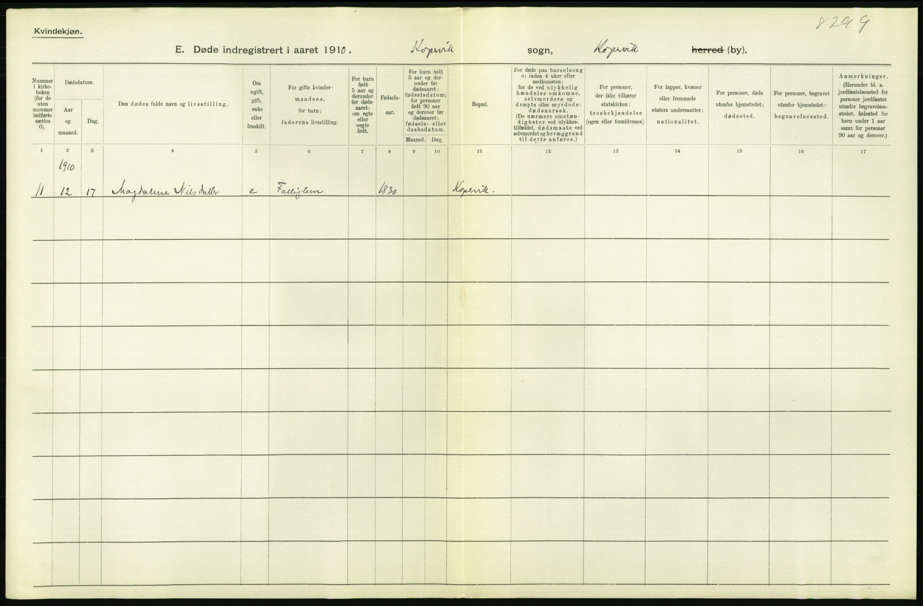 Statistisk sentralbyrå, Sosiodemografiske emner, Befolkning, RA/S-2228/D/Df/Dfa/Dfah/L0024: Stavanger amt: Døde, dødfødte. Bygder og byer., 1910, s. 506