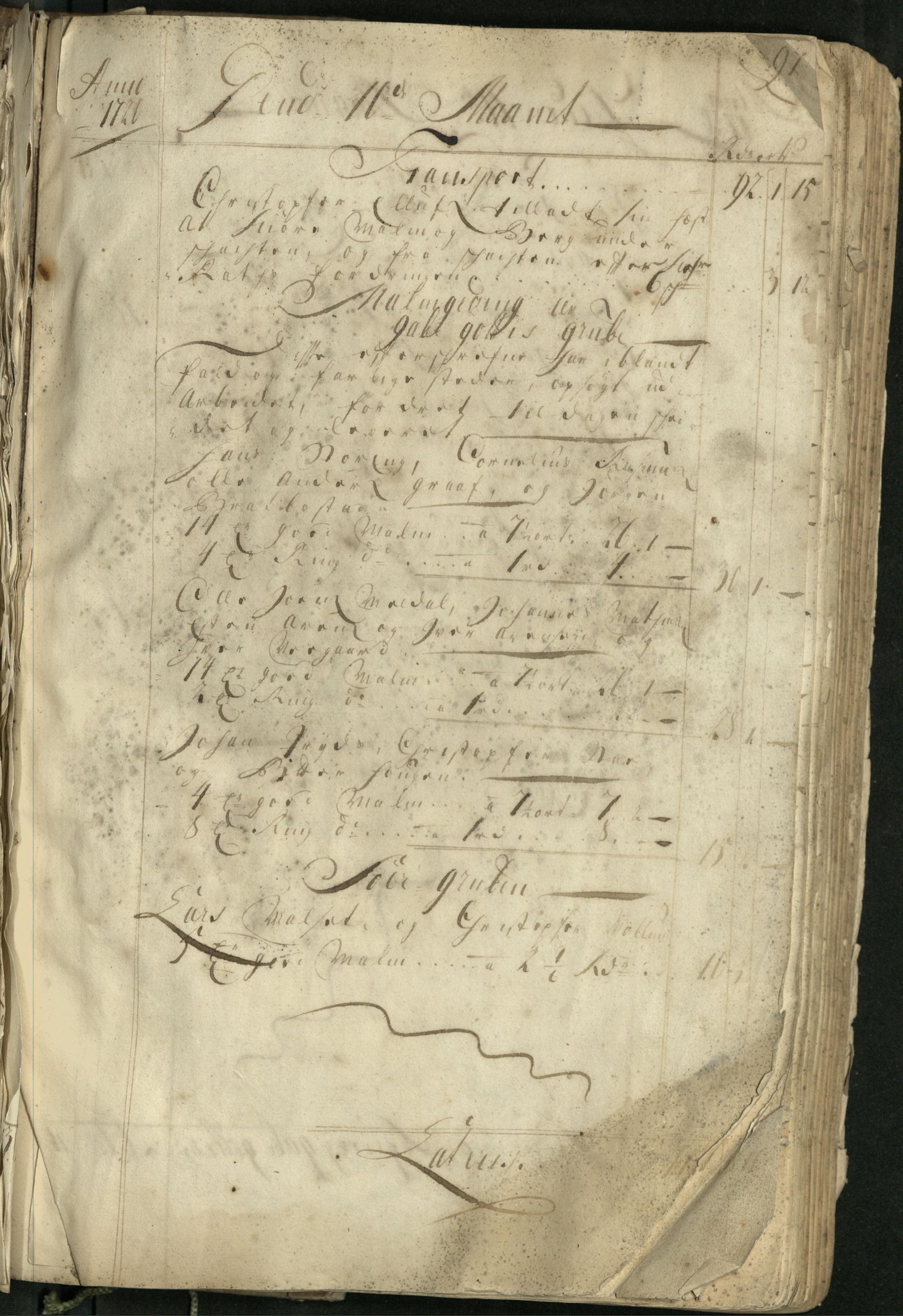 Kvikne Kobberverk, MIST/OI-A-6009/R/L0001: Regnskapsbok (Innset og Kvikne gruber), 1720-1772