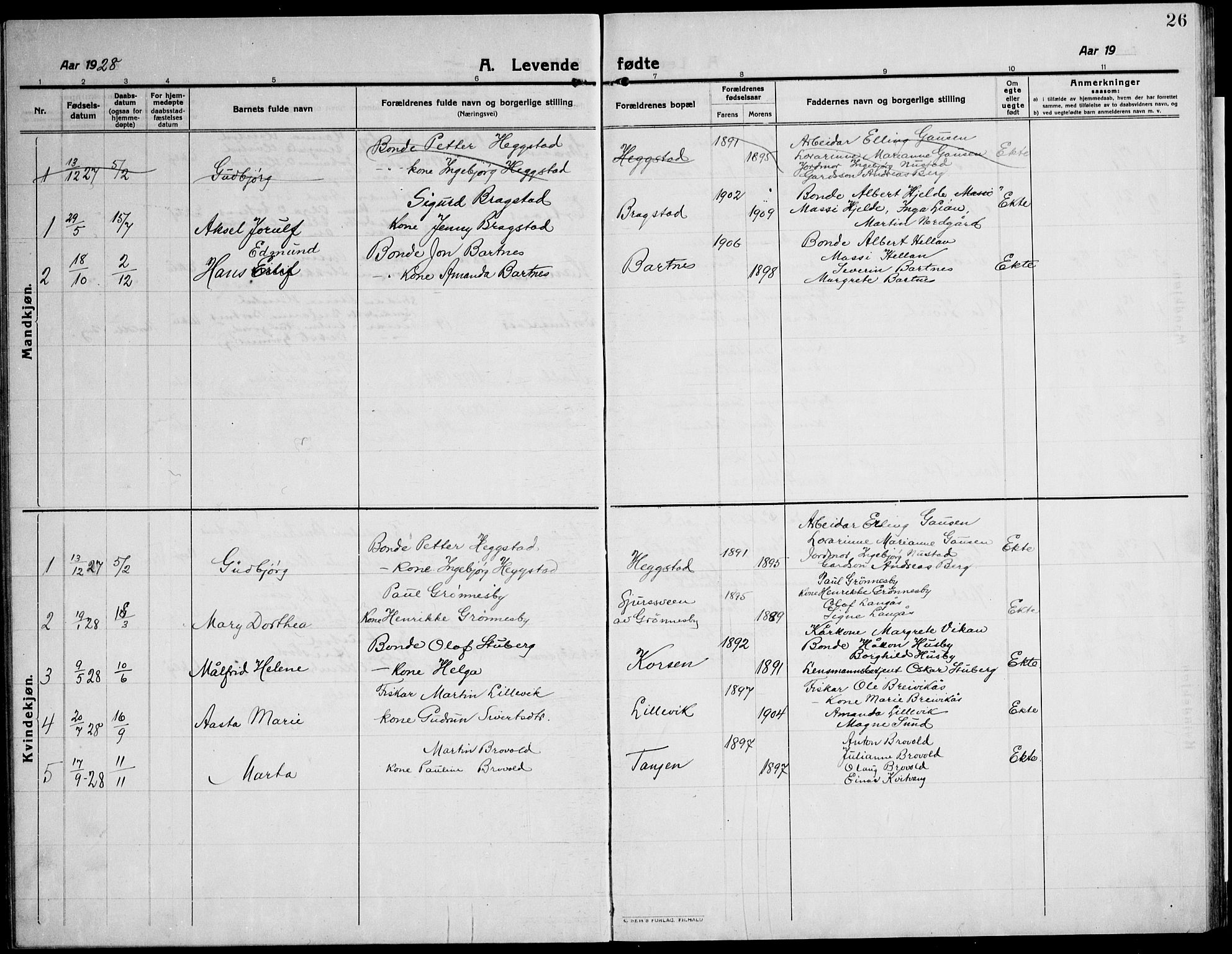 Ministerialprotokoller, klokkerbøker og fødselsregistre - Nord-Trøndelag, AV/SAT-A-1458/732/L0319: Klokkerbok nr. 732C03, 1911-1945, s. 26