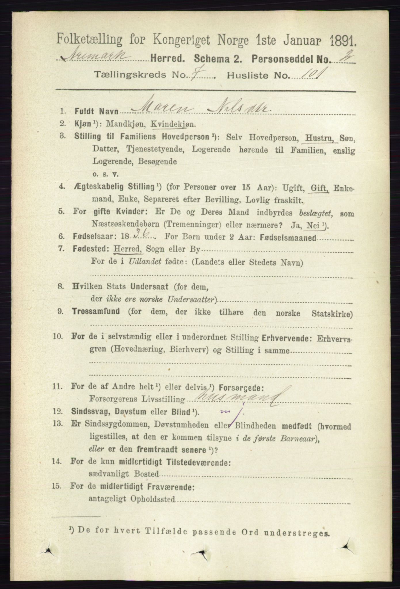 RA, Folketelling 1891 for 0118 Aremark herred, 1891, s. 4482