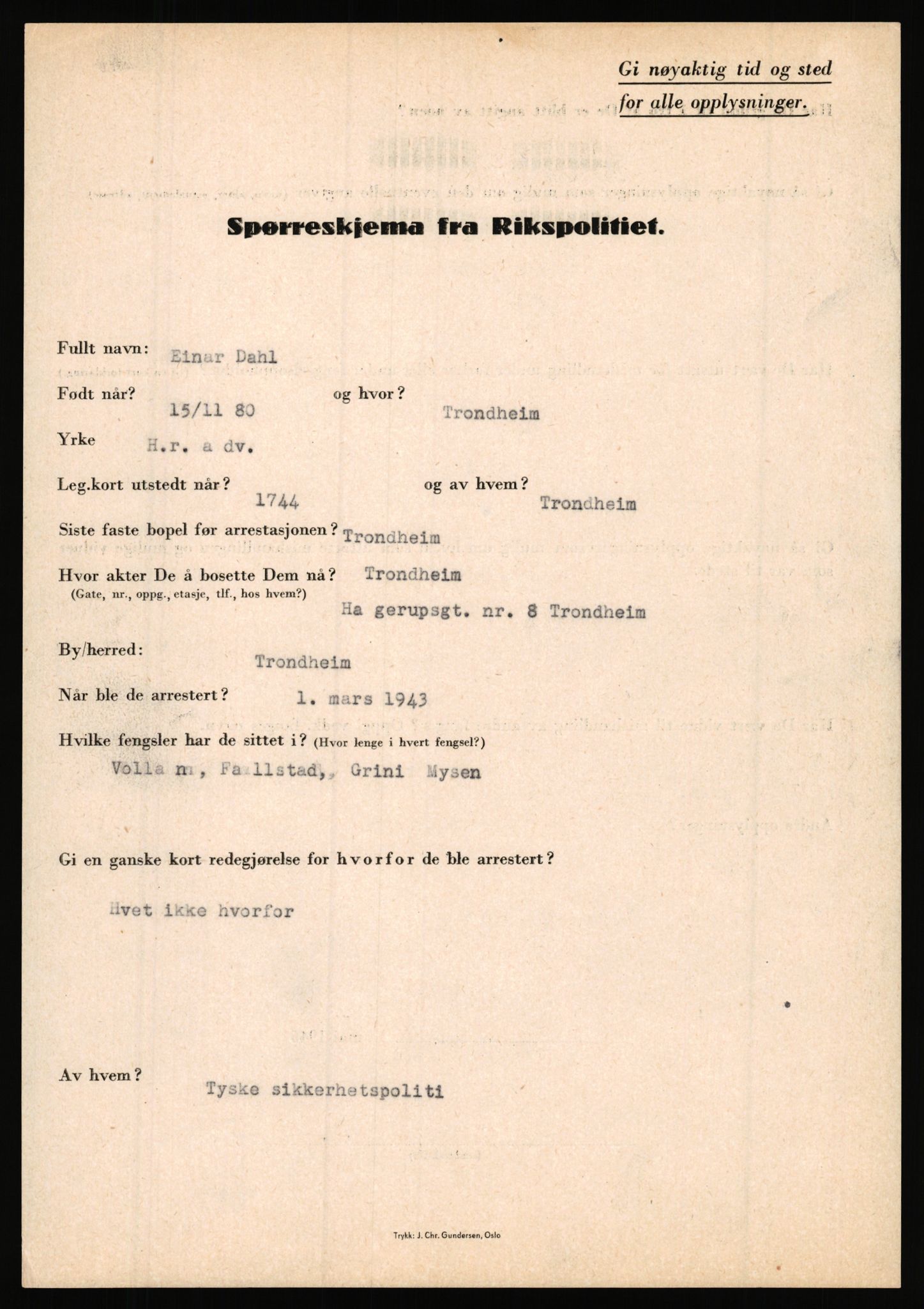 Rikspolitisjefen, AV/RA-S-1560/L/L0003: Bua, Bjarne - Erdal, Ingolf, 1940-1945, s. 241