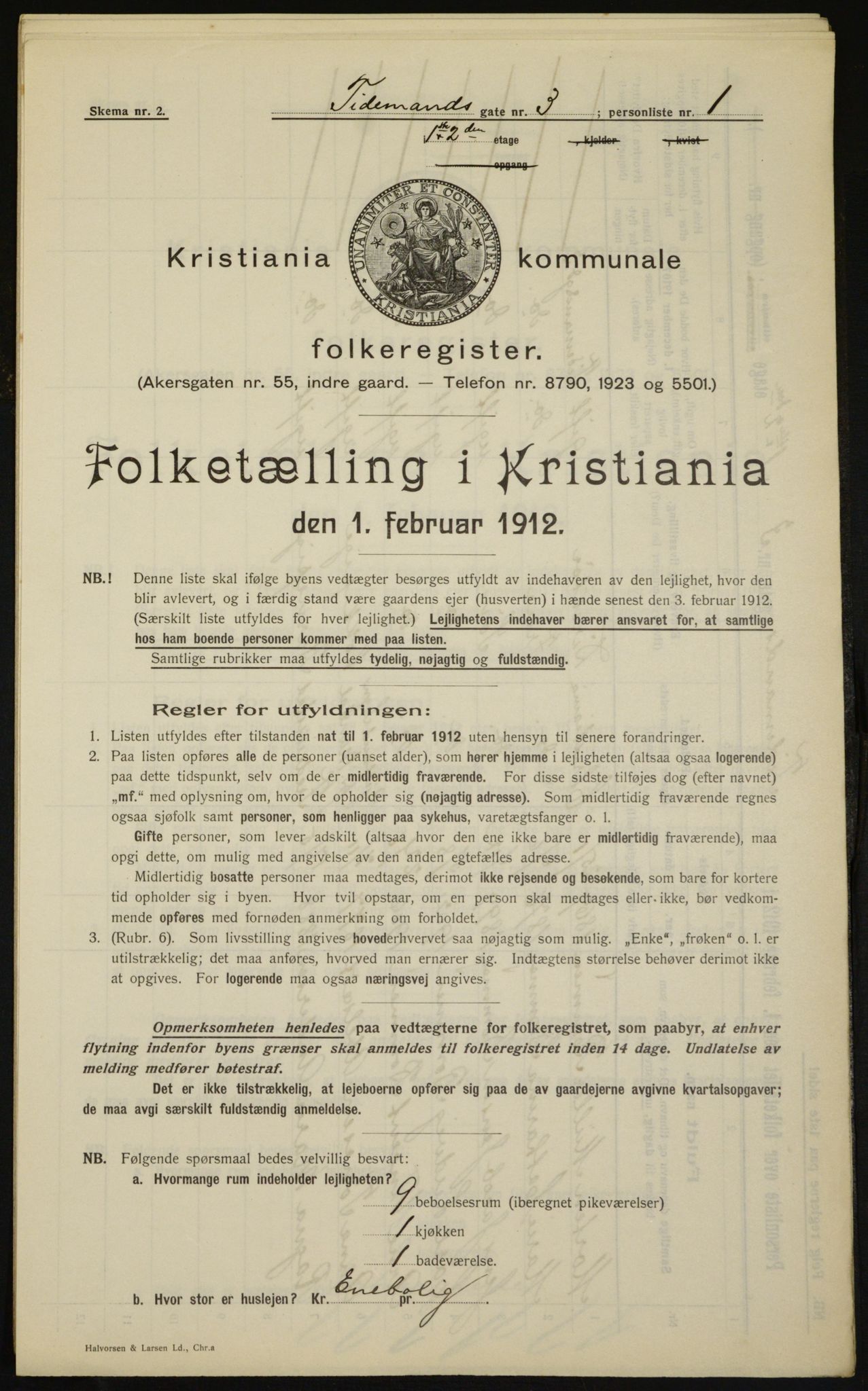OBA, Kommunal folketelling 1.2.1912 for Kristiania, 1912, s. 111371