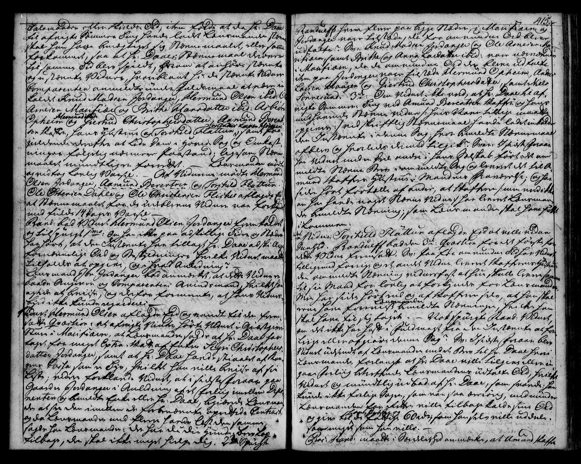 Indre Sogn tingrett, AV/SAB-A-3301/1/F/Fa/L0043: Tingbok 43, 1772-1774, s. 414b-415a