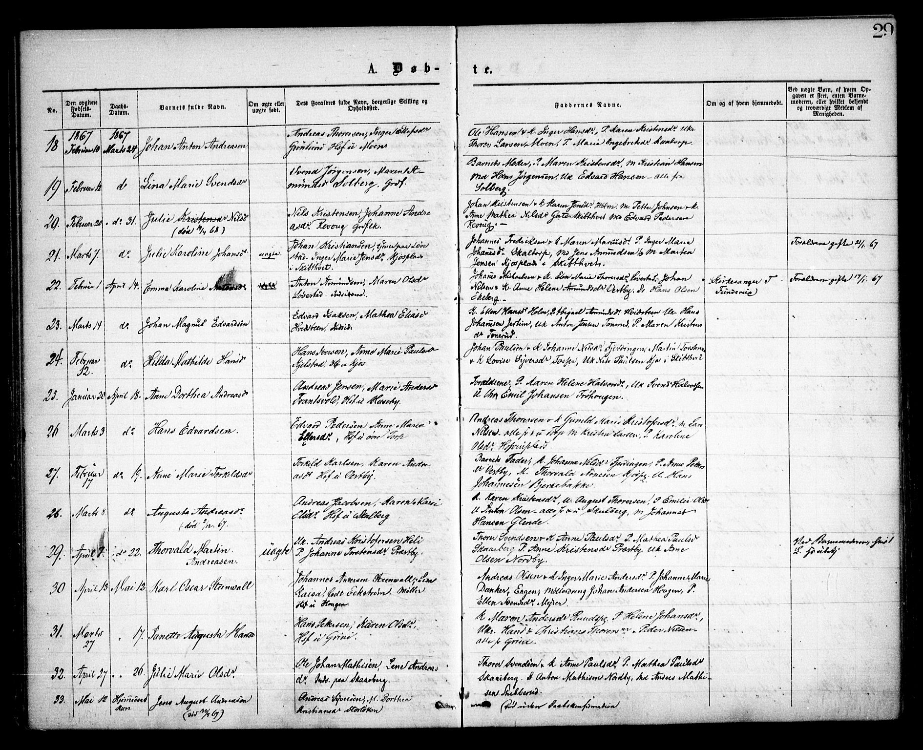 Spydeberg prestekontor Kirkebøker, AV/SAO-A-10924/F/Fa/L0006: Ministerialbok nr. I 6, 1863-1874, s. 29