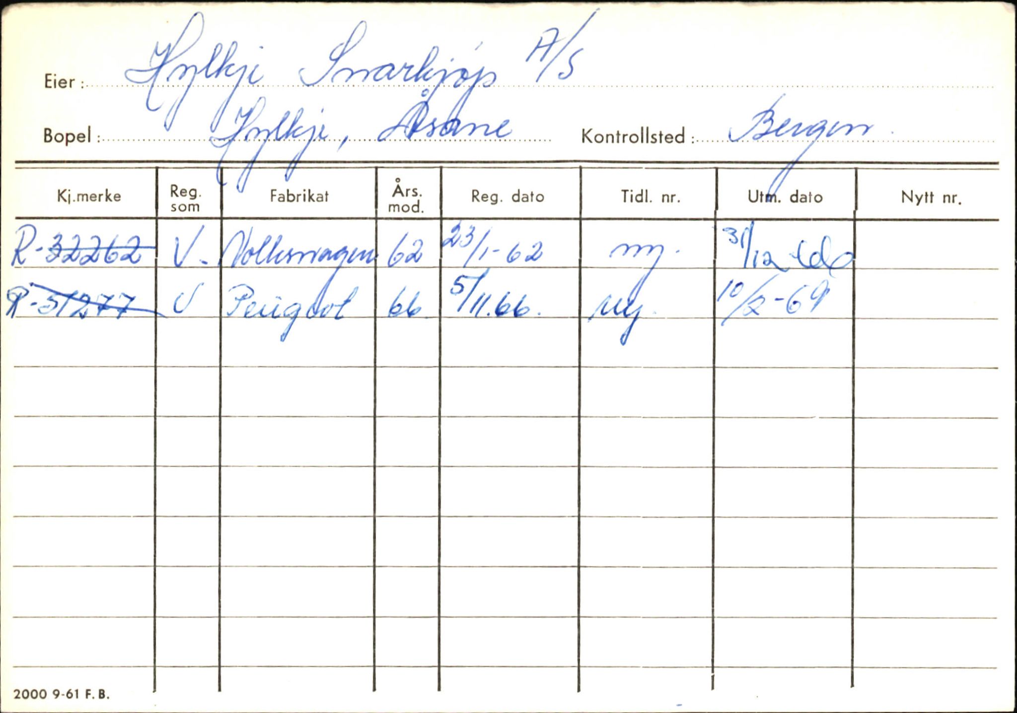 Statens vegvesen, Hordaland vegkontor, AV/SAB-A-5201/2/Ha/L0025: R-eierkort H-I, 1920-1971, s. 22