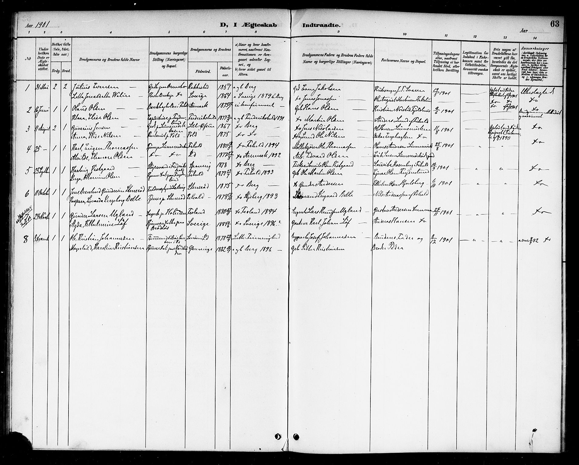 Berg prestekontor Kirkebøker, AV/SAO-A-10902/F/Fc/L0002: Ministerialbok nr. III 2, 1888-1901, s. 63