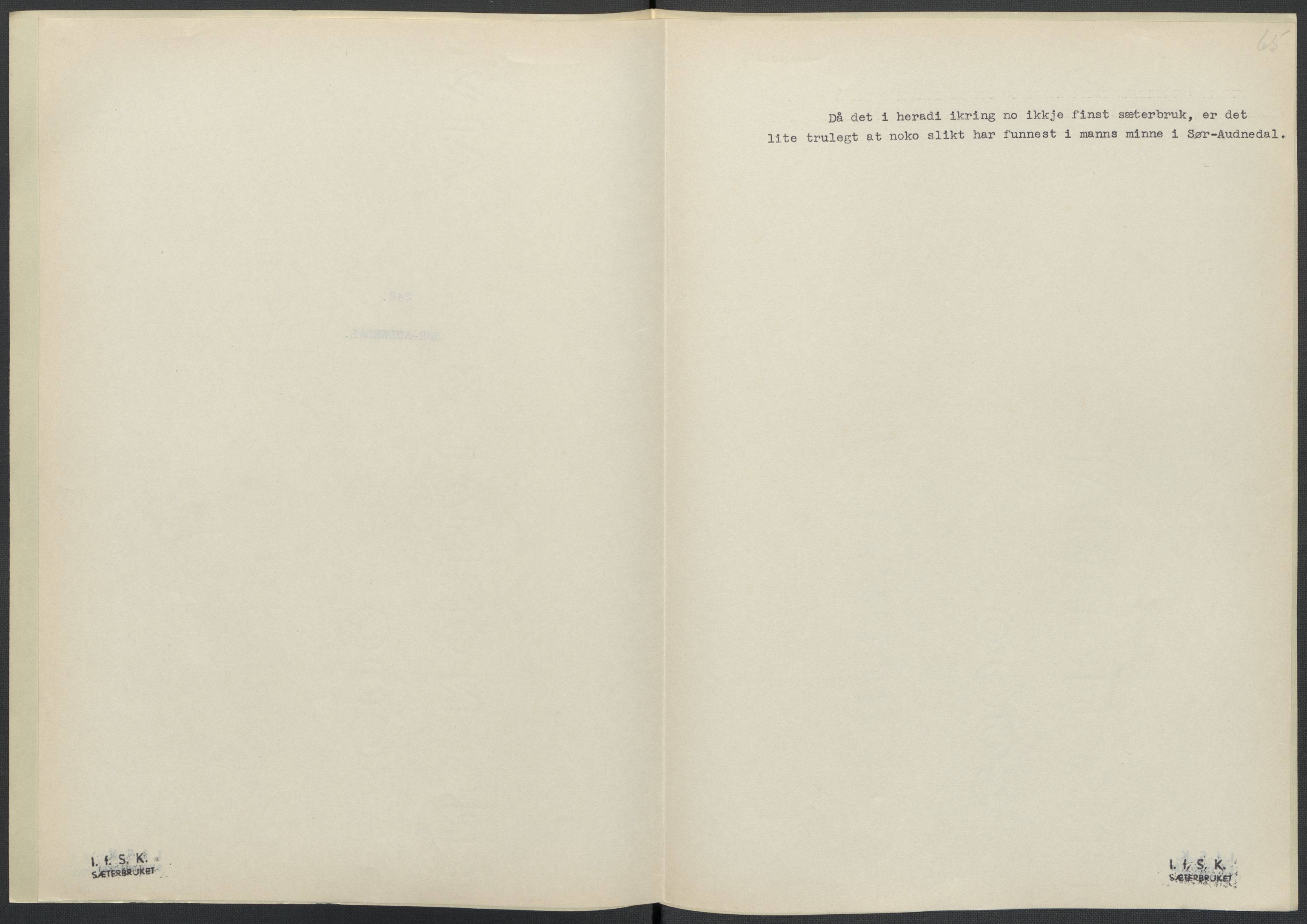 Instituttet for sammenlignende kulturforskning, AV/RA-PA-0424/F/Fc/L0008/0003: Eske B8: / Vest-Agder (perm XXI), 1932-1935, s. 65