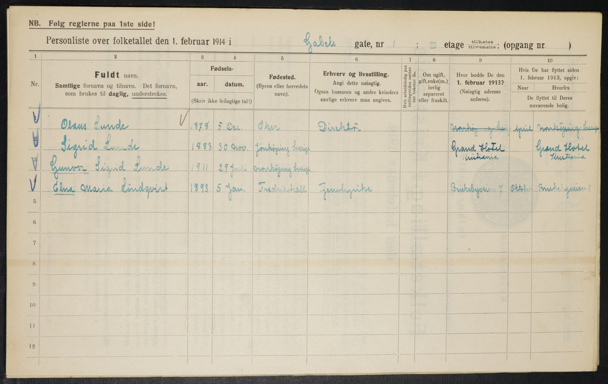 OBA, Kommunal folketelling 1.2.1914 for Kristiania, 1914, s. 28675