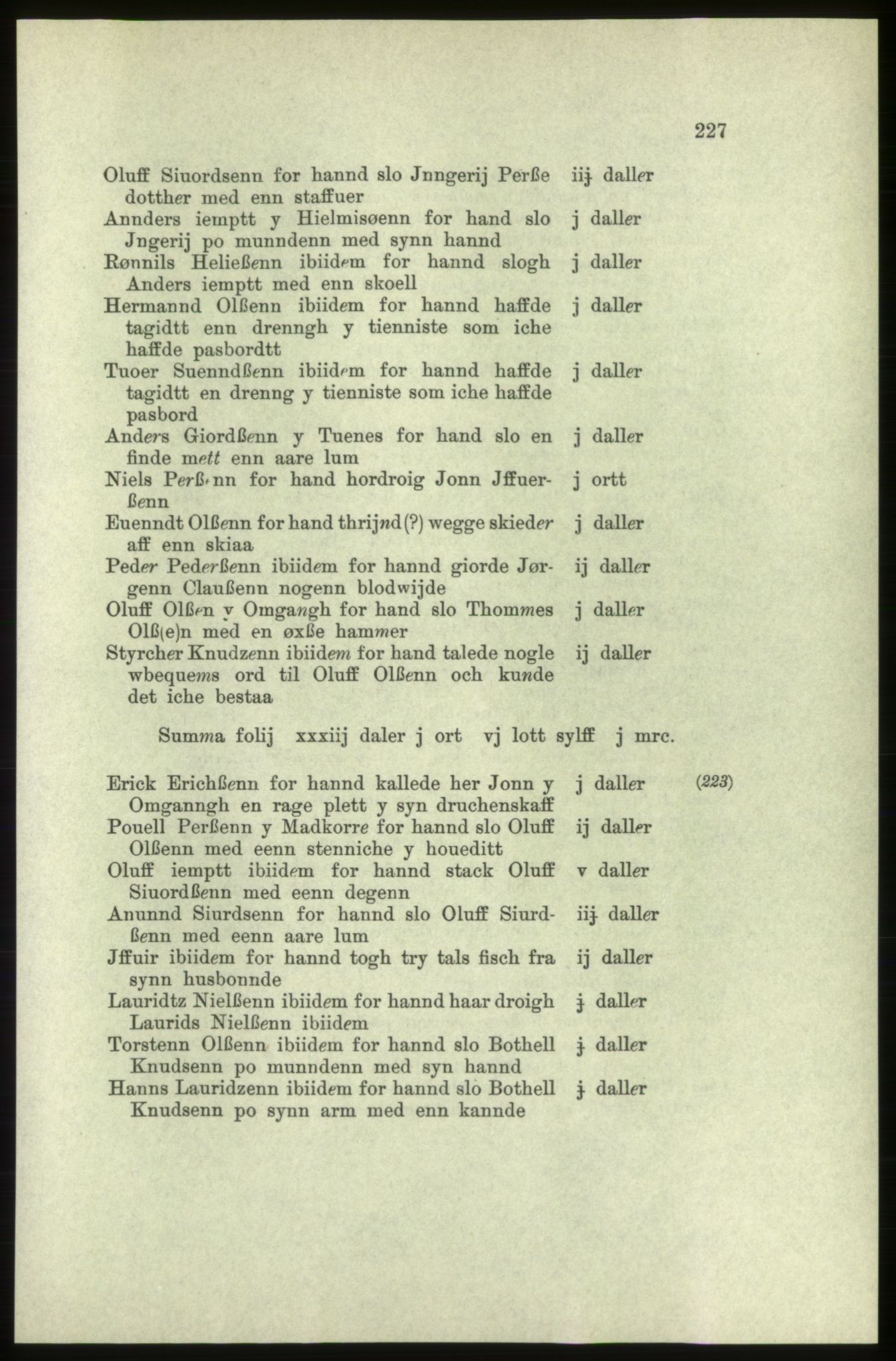 Publikasjoner utgitt av Arkivverket, PUBL/PUBL-001/C/0005: Bind 5: Rekneskap for Bergenhus len 1566-1567: B. Utgift C. Dei nordlandske lena og Finnmark D. Ekstrakt, 1566-1567, s. 227