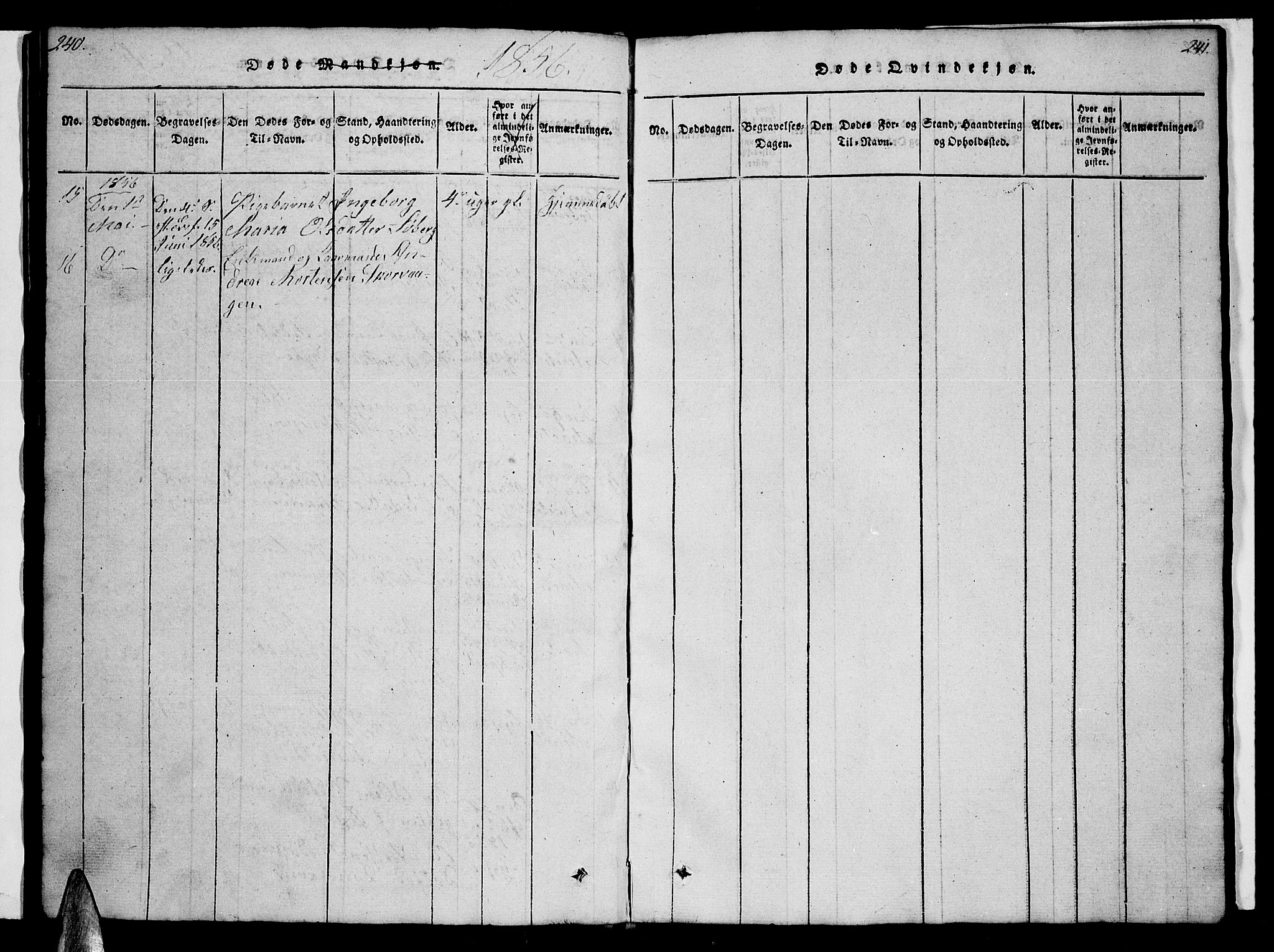 Ministerialprotokoller, klokkerbøker og fødselsregistre - Nordland, AV/SAT-A-1459/891/L1312: Klokkerbok nr. 891C01, 1820-1856, s. 240-241