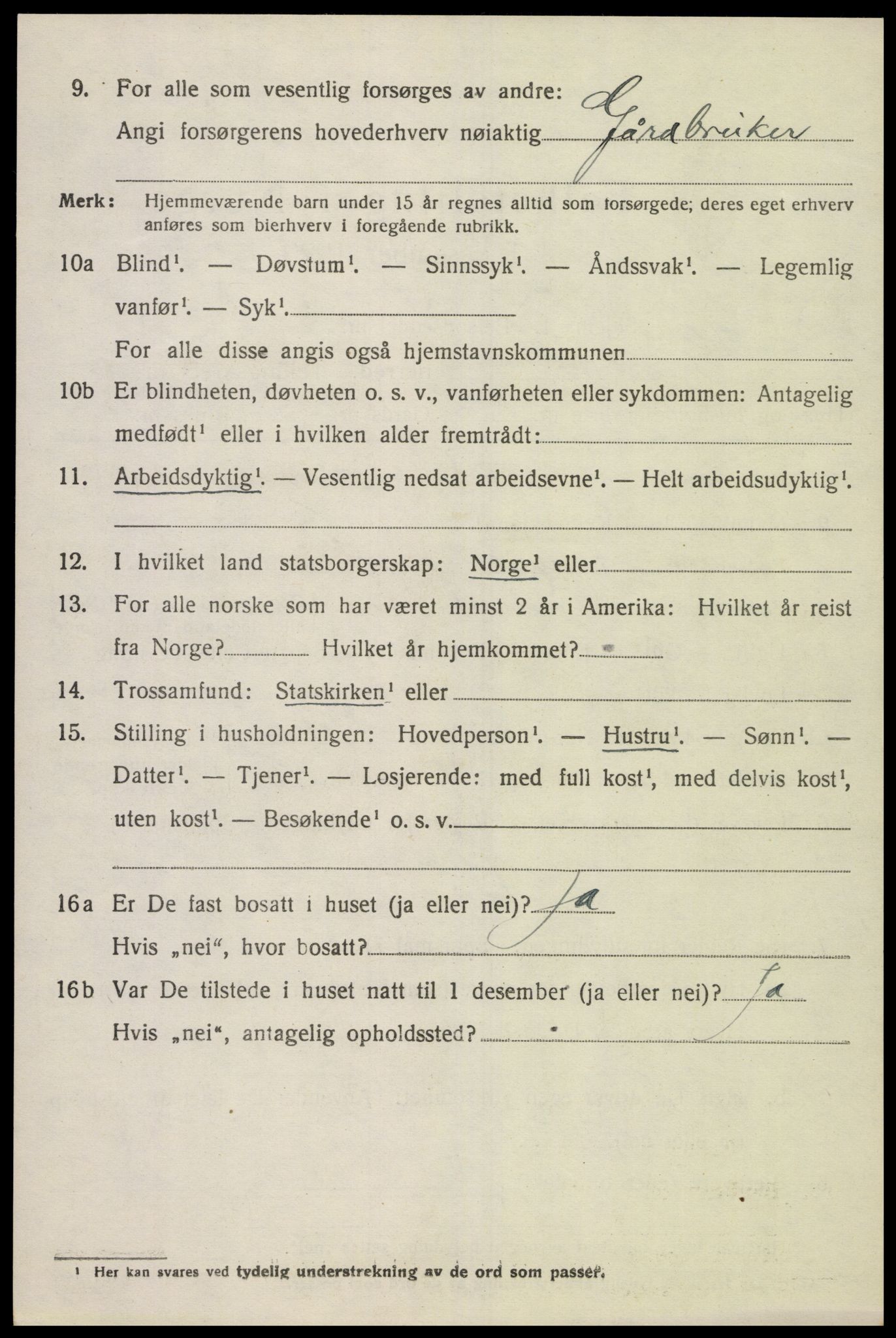 SAK, Folketelling 1920 for 1025 Grindheim herred, 1920, s. 1882