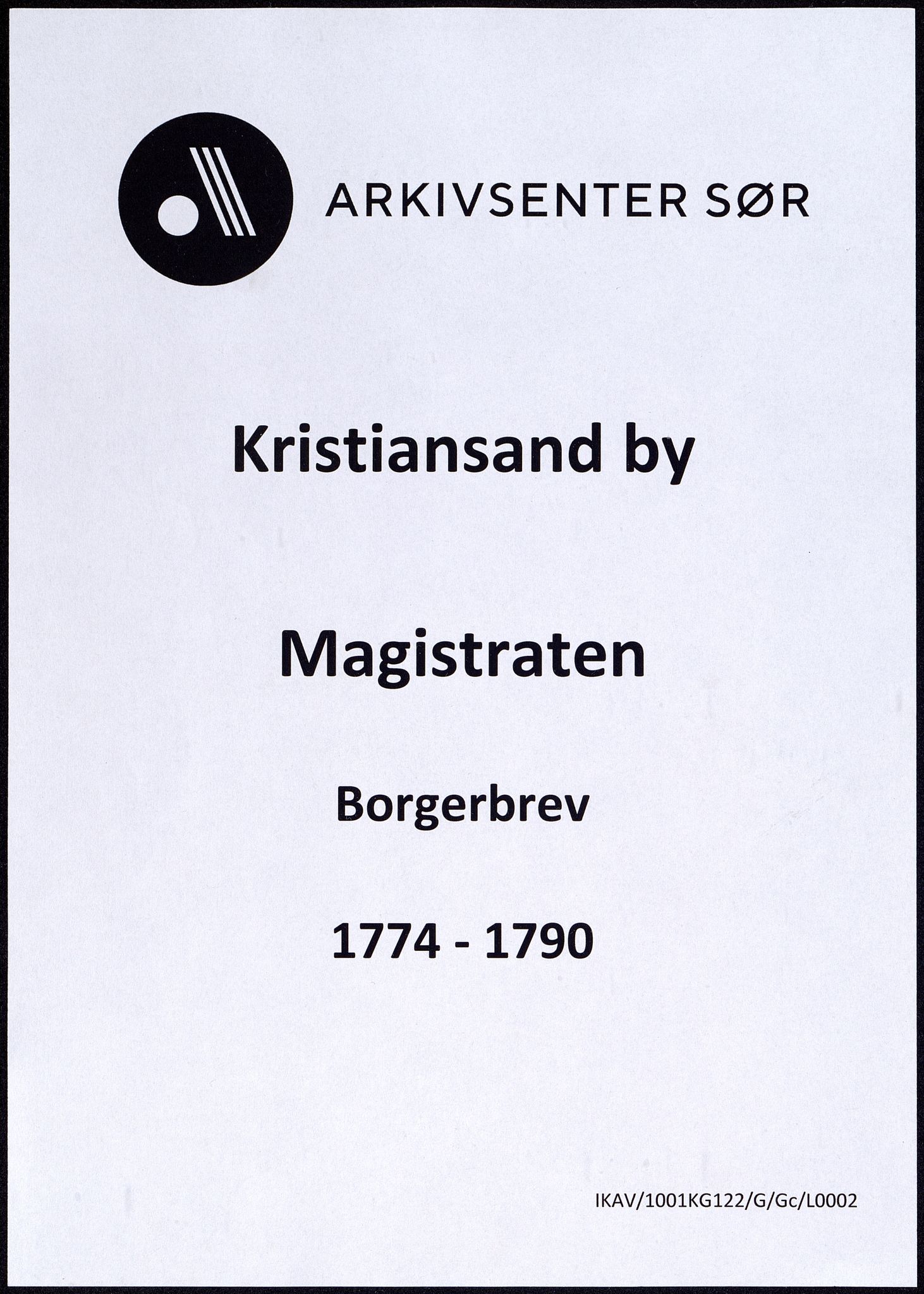 Kristiansand By - Magistraten, IKAV/1001KG122/G/Gc/L0002: Borgerbrev, 1774-1790