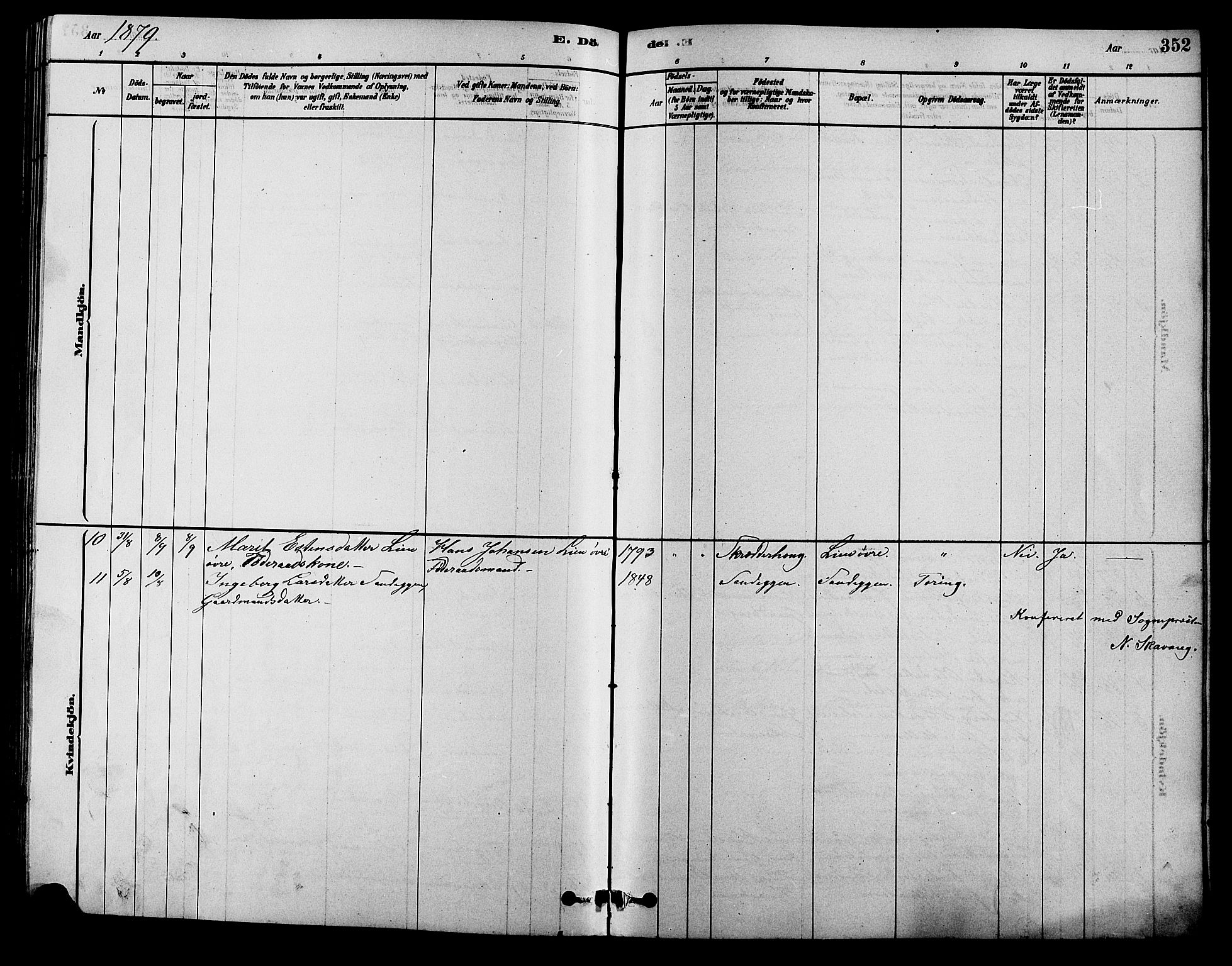 Alvdal prestekontor, SAH/PREST-060/H/Ha/Hab/L0003: Klokkerbok nr. 3, 1878-1907, s. 352