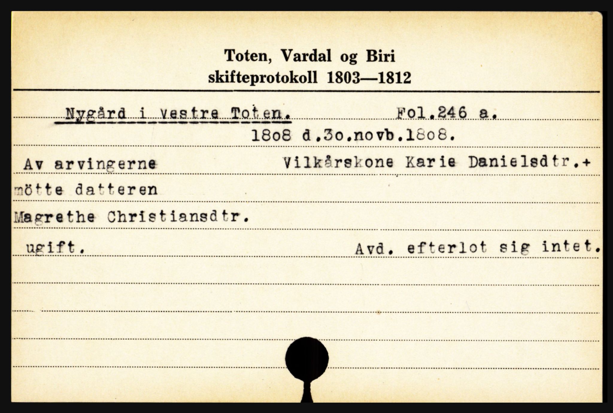 Toten tingrett, SAH/TING-006/J, 1657-1903, s. 14589