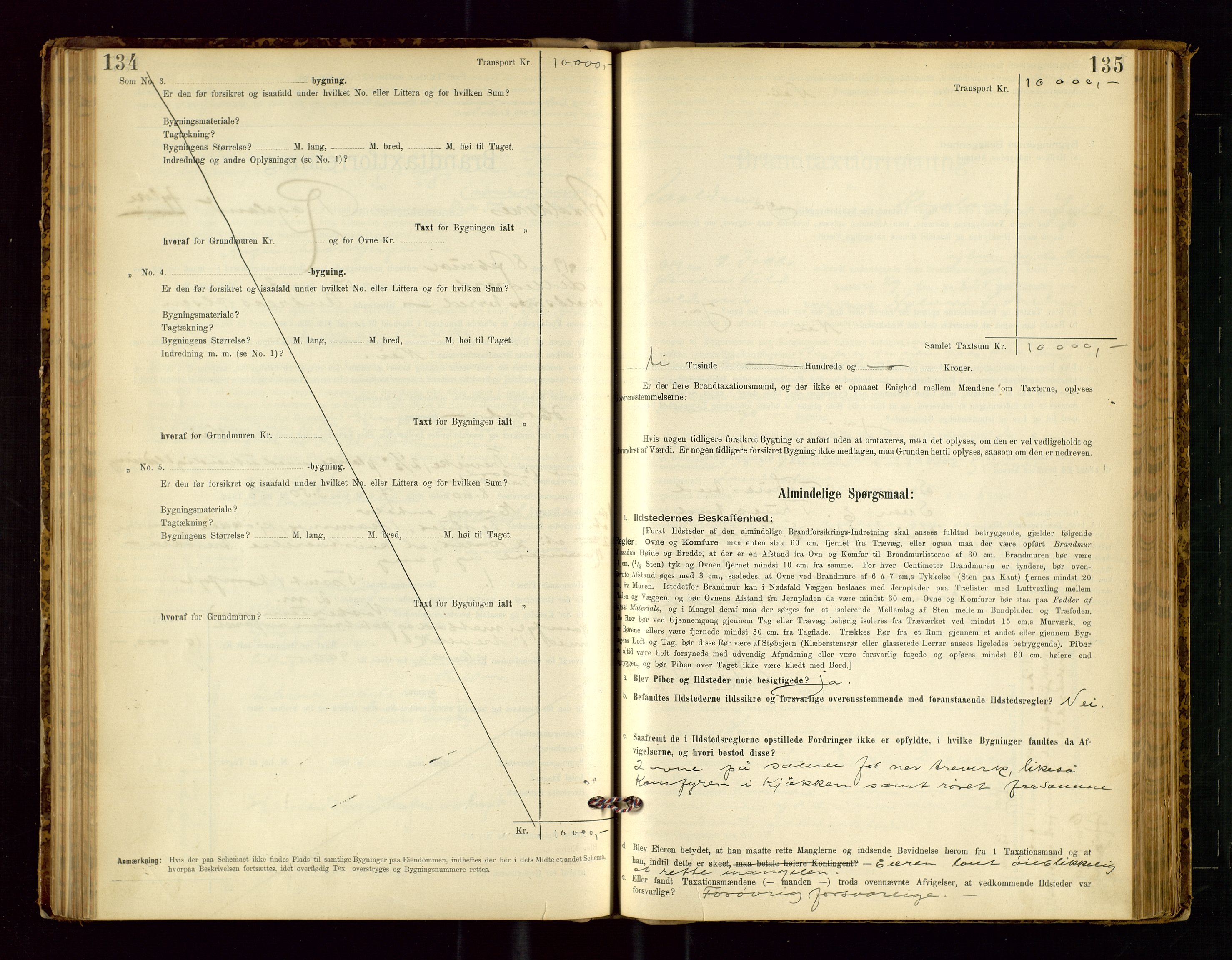 Avaldsnes lensmannskontor, AV/SAST-A-100286/Gob/L0001: "Brandtaxationsprotokol for Avaldsnes Lensmandsdistrikt Ryfylke Fogderi", 1894-1925, s. 134-135