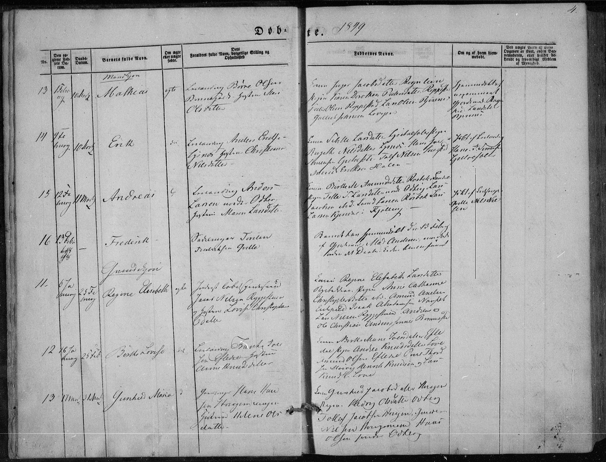 Hedrum kirkebøker, AV/SAKO-A-344/F/Fa/L0006: Ministerialbok nr. I 6, 1849-1857, s. 4