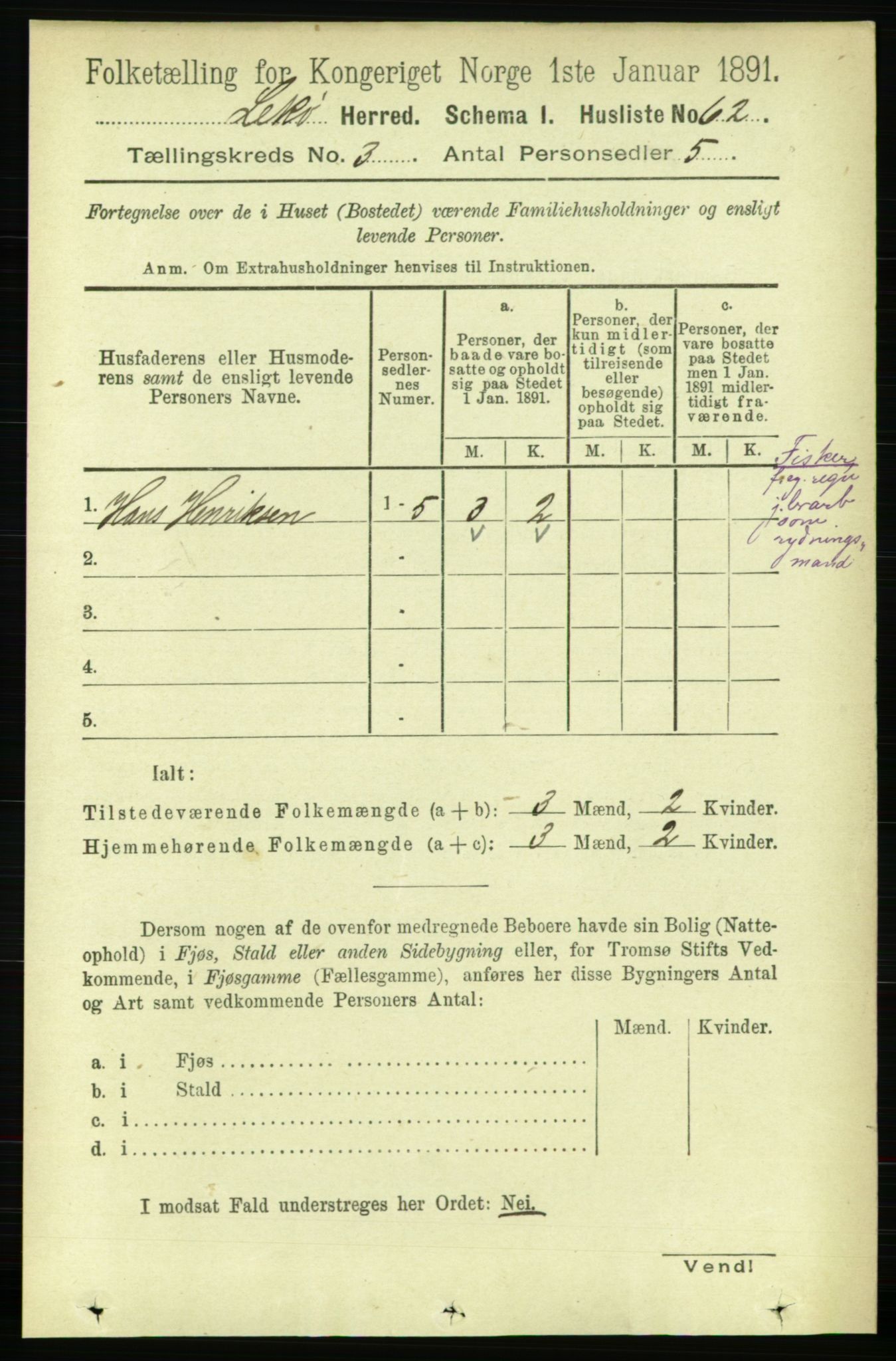 RA, Folketelling 1891 for 1755 Leka herred, 1891, s. 1393