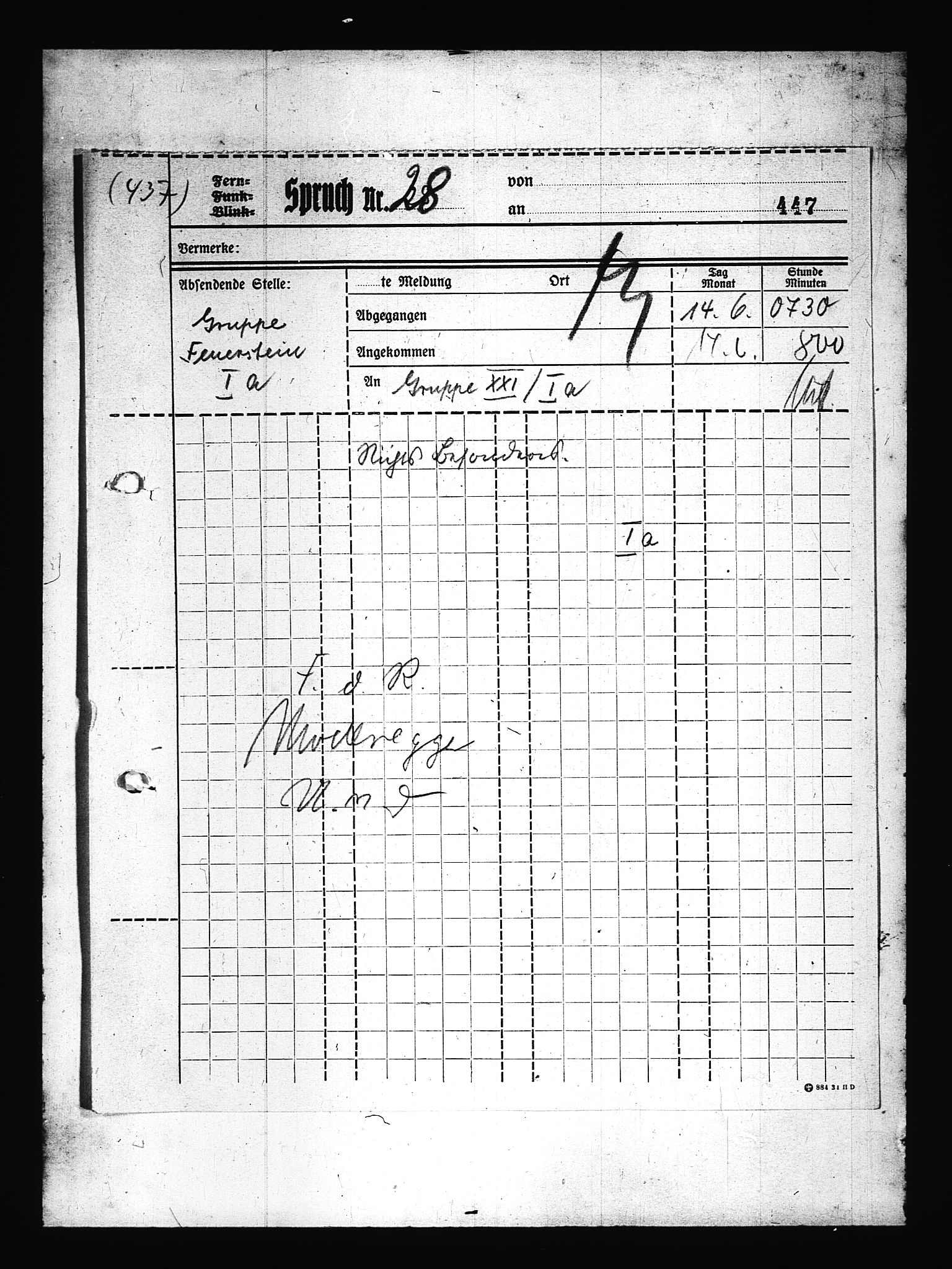 Documents Section, AV/RA-RAFA-2200/V/L0081: Amerikansk mikrofilm "Captured German Documents".
Box No. 720.  FKA jnr. 619/1954., 1940, s. 4