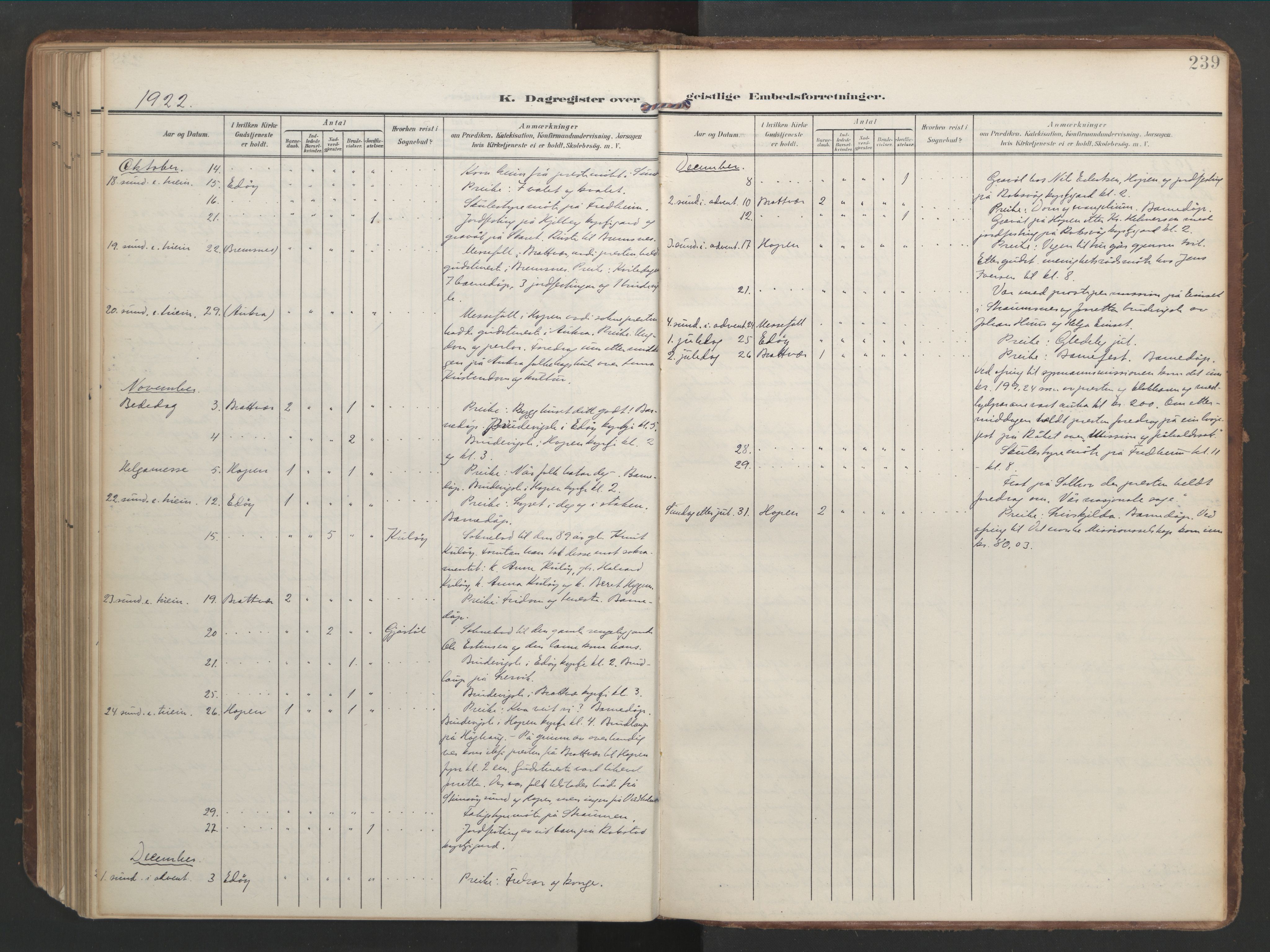 Ministerialprotokoller, klokkerbøker og fødselsregistre - Møre og Romsdal, AV/SAT-A-1454/583/L0955: Ministerialbok nr. 583A02, 1907-1926, s. 239