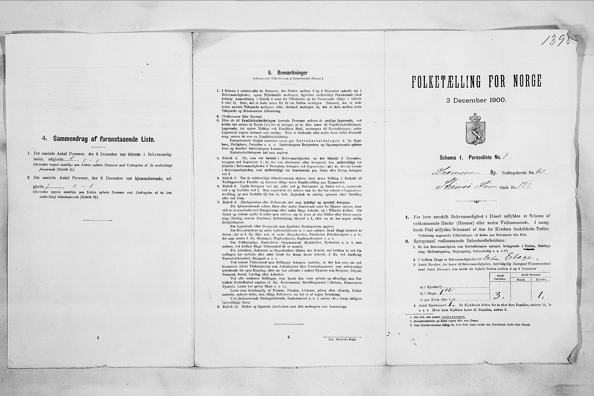 RA, Folketelling 1900 for 0602 Drammen kjøpstad, 1900, s. 8704