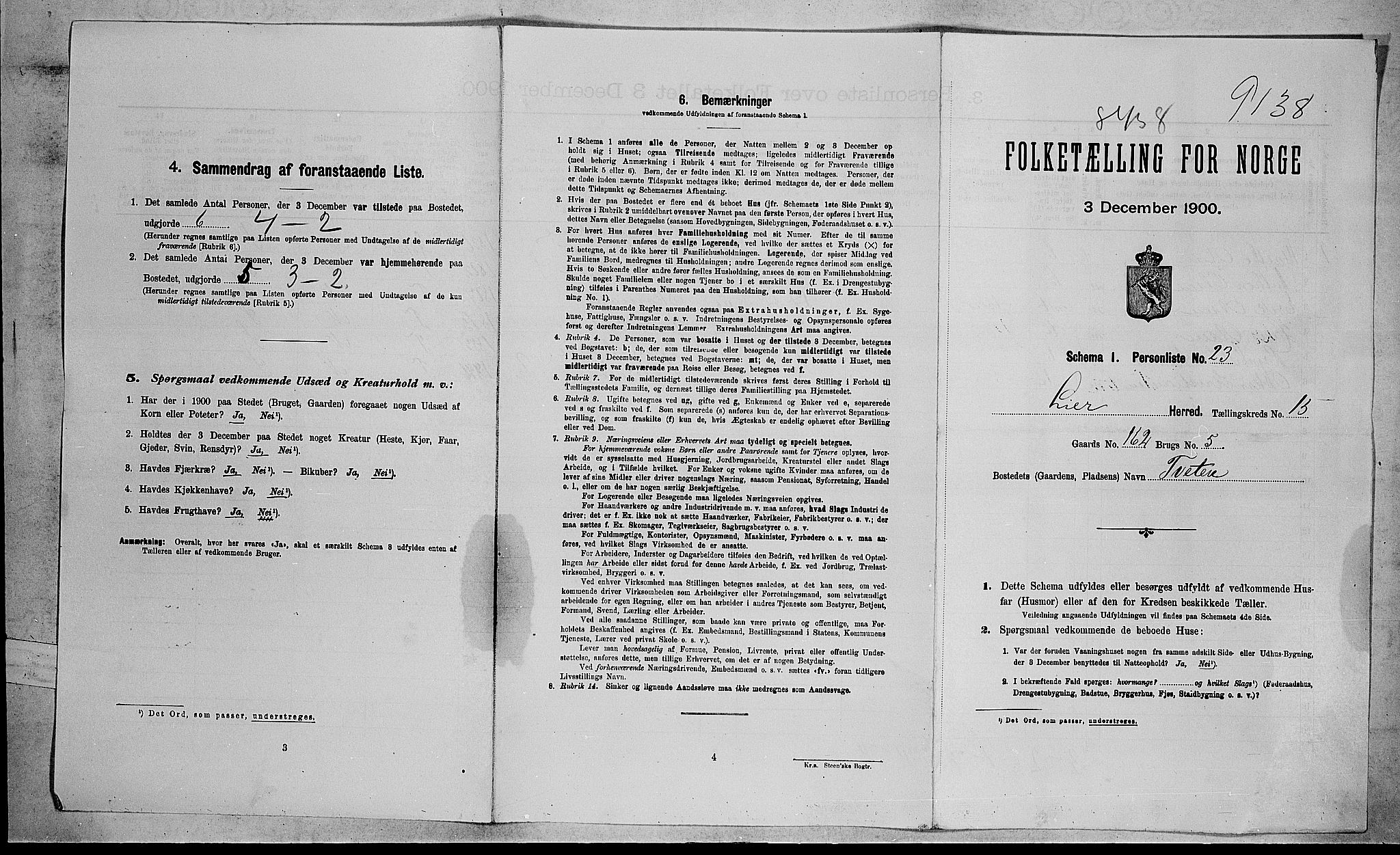 RA, Folketelling 1900 for 0626 Lier herred, 1900, s. 1604