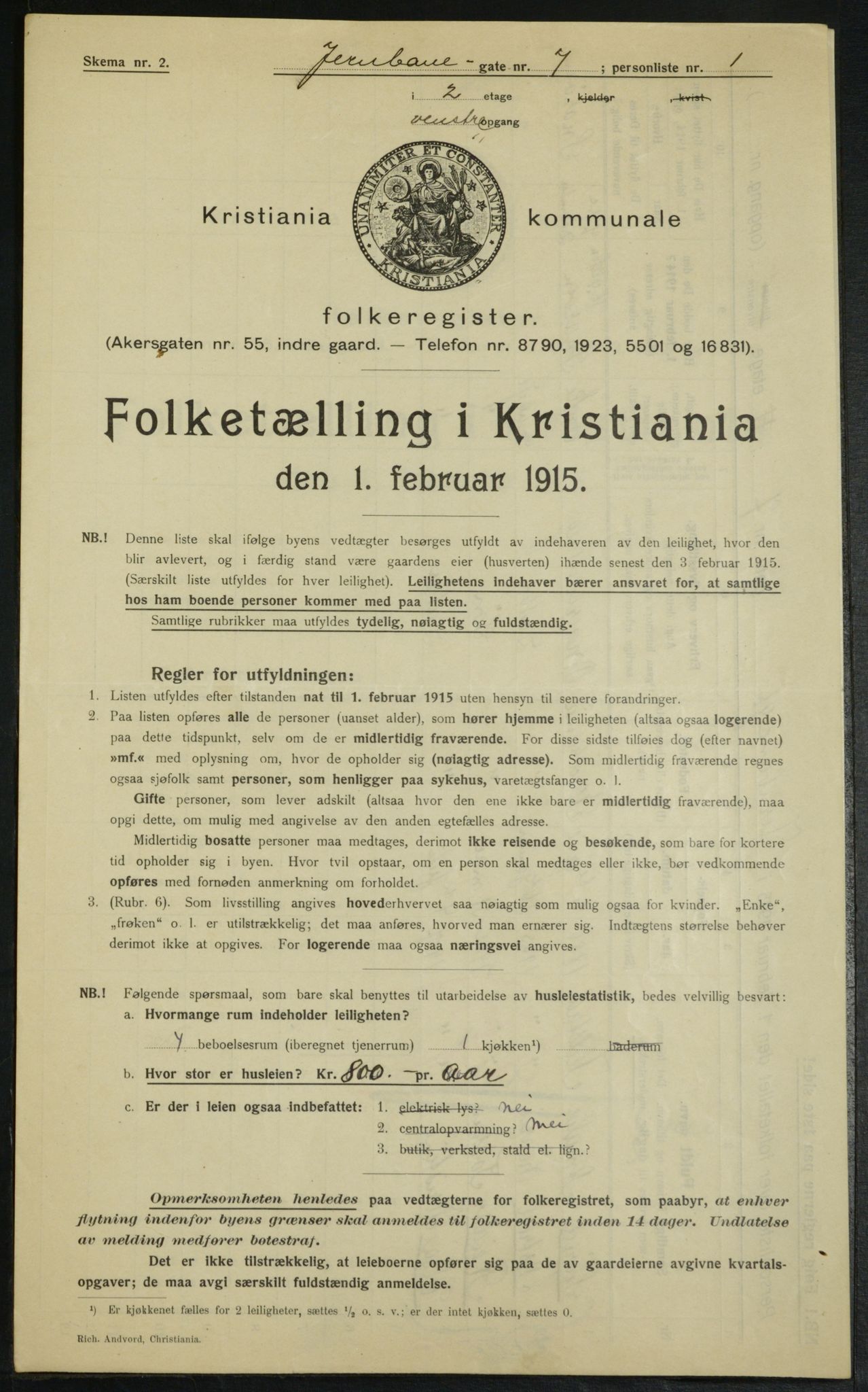 OBA, Kommunal folketelling 1.2.1915 for Kristiania, 1915, s. 46350