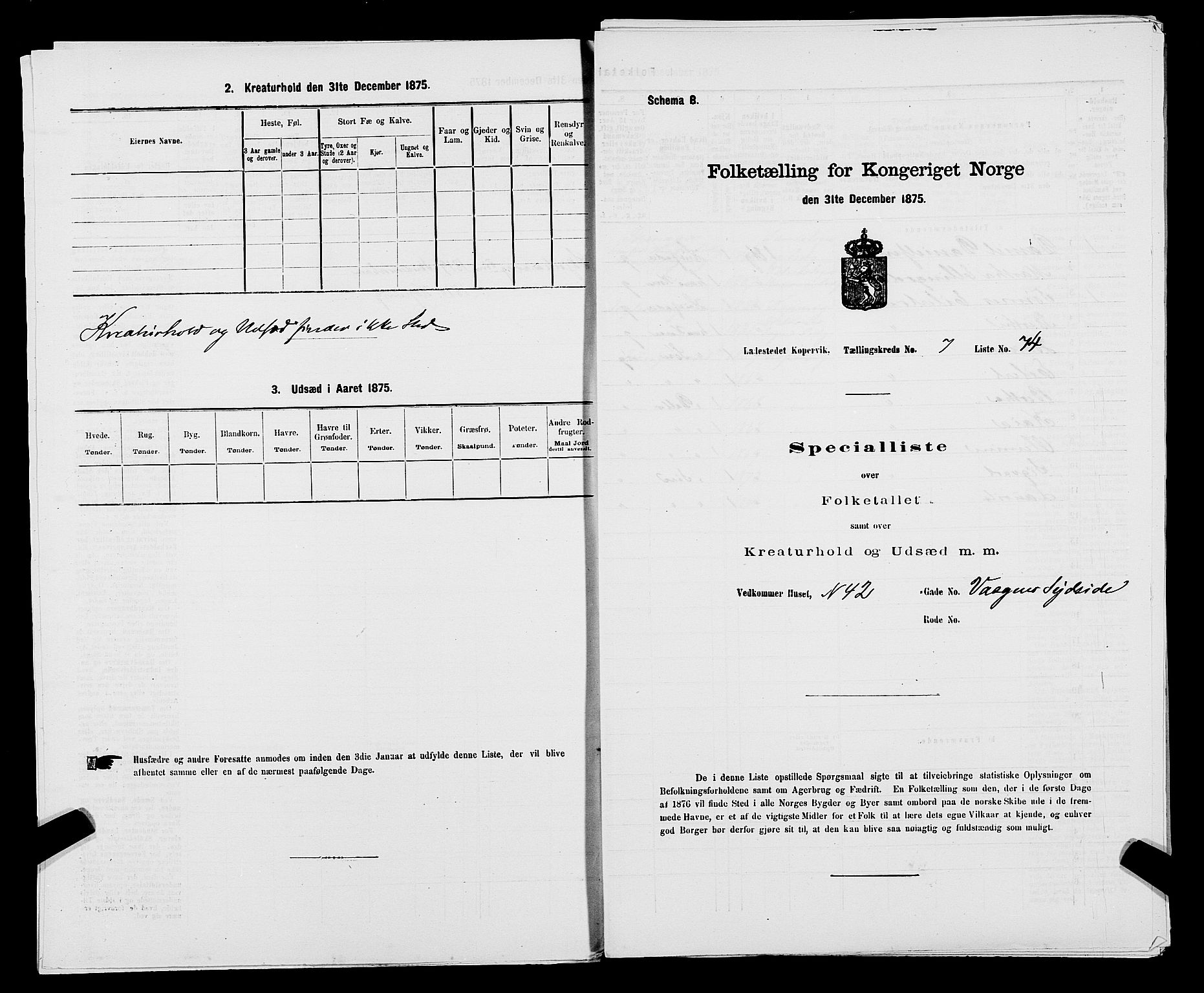 SAST, Folketelling 1875 for 1105B Avaldsnes prestegjeld, Kopervik ladested, 1875, s. 147