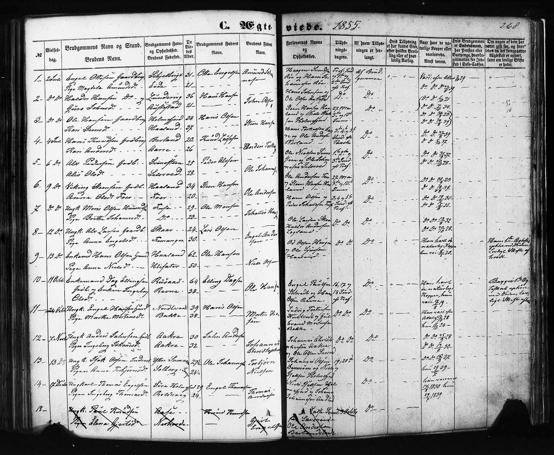 Fusa sokneprestembete, AV/SAB-A-75401/H/Haa: Ministerialbok nr. A 1I, 1855-1879, s. 268