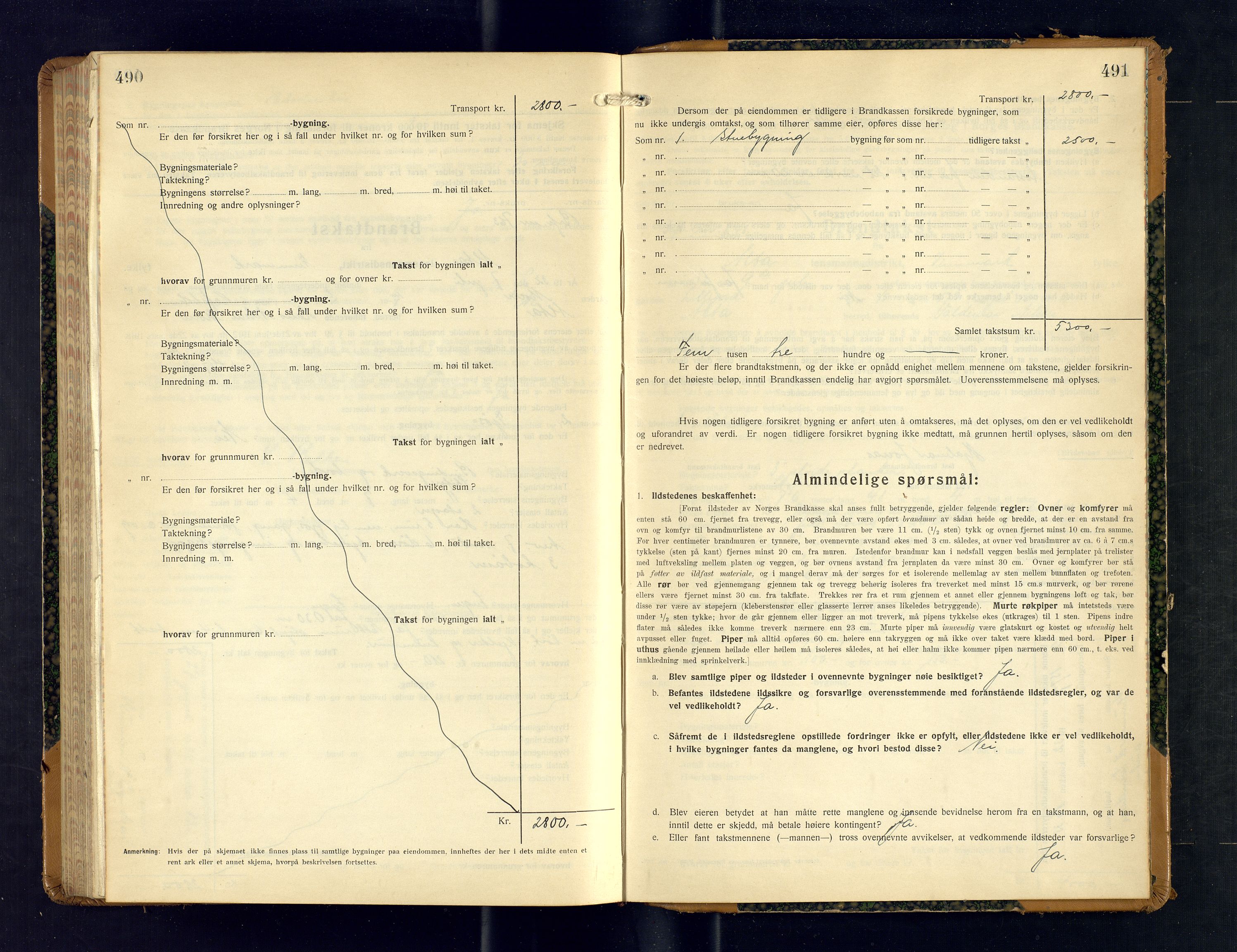 Alta lensmannskontor, AV/SATØ-S-1165/O/Ob/L0176: Branntakstprotokoll, 1928-1932, s. 490-491