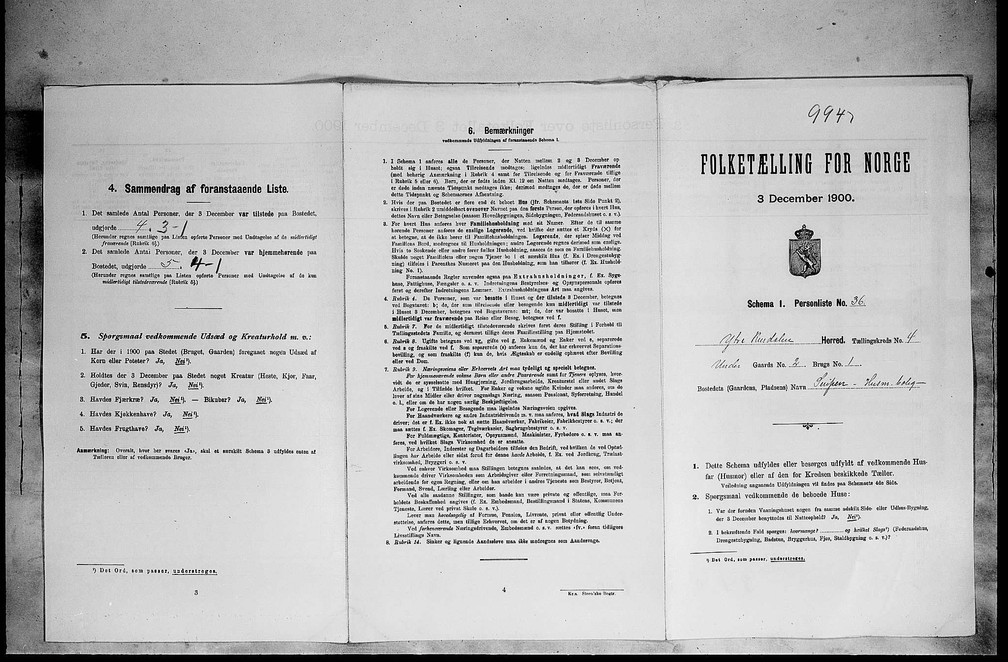 SAH, Folketelling 1900 for 0432 Ytre Rendal herred, 1900, s. 456