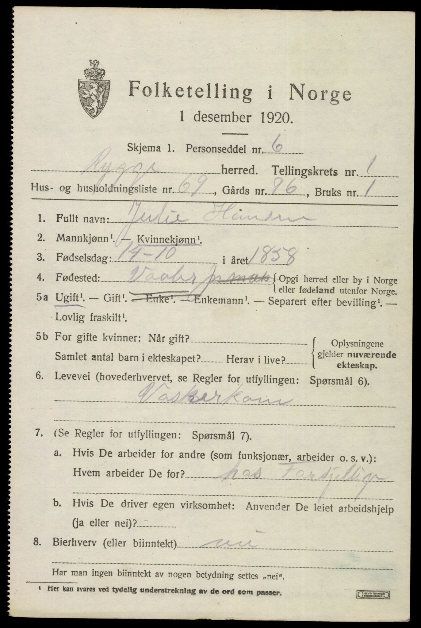 SAO, Folketelling 1920 for 0136 Rygge herred, 1920, s. 2973