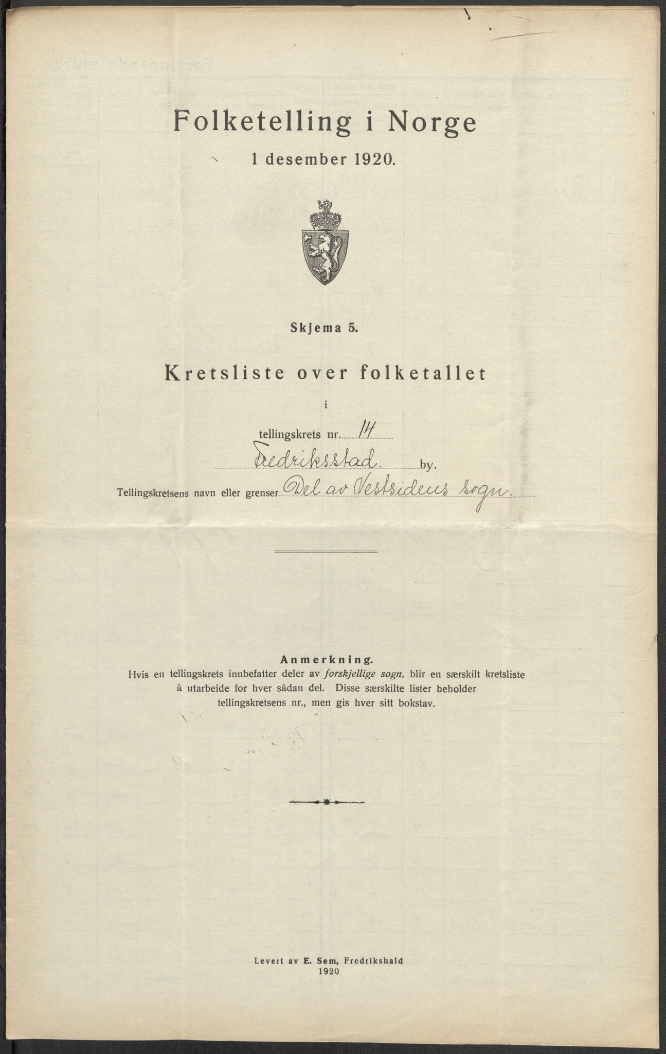 SAO, Folketelling 1920 for 0103 Fredrikstad kjøpstad, 1920, s. 44