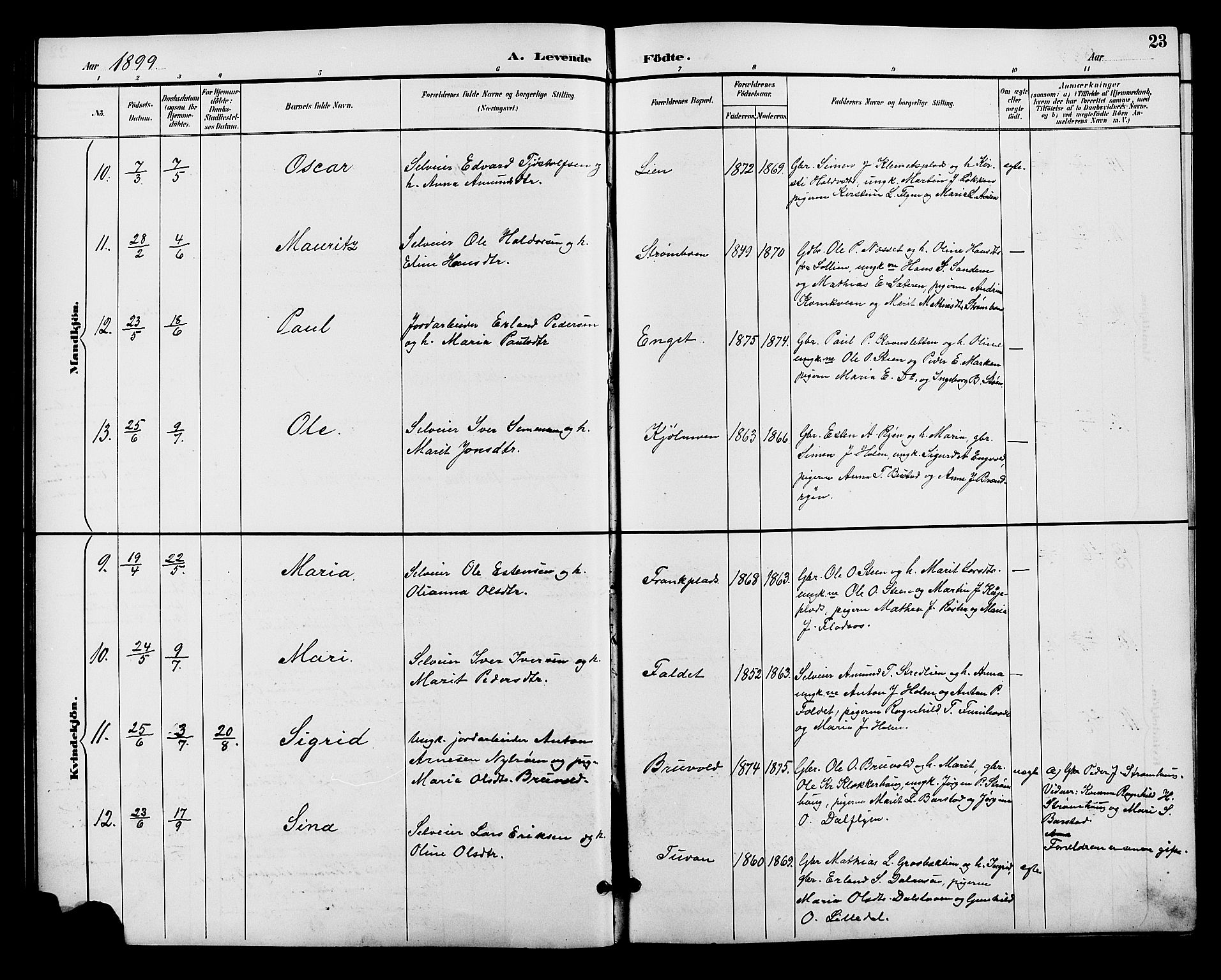 Alvdal prestekontor, SAH/PREST-060/H/Ha/Hab/L0004: Klokkerbok nr. 4, 1894-1910, s. 23